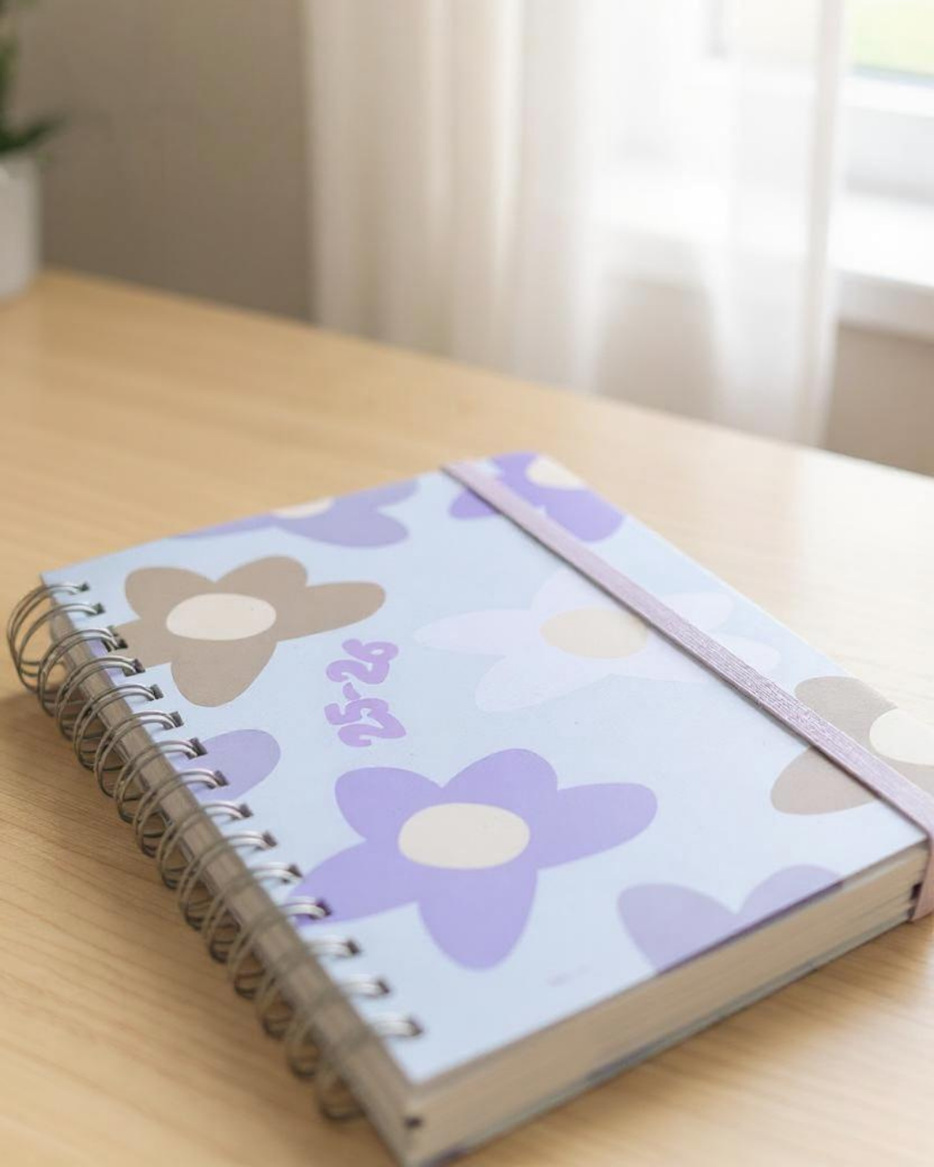 Akademik Ajanda 2025-2026 | A5 Spiralli – Stickerlı – El Yapımı - Çiçekli