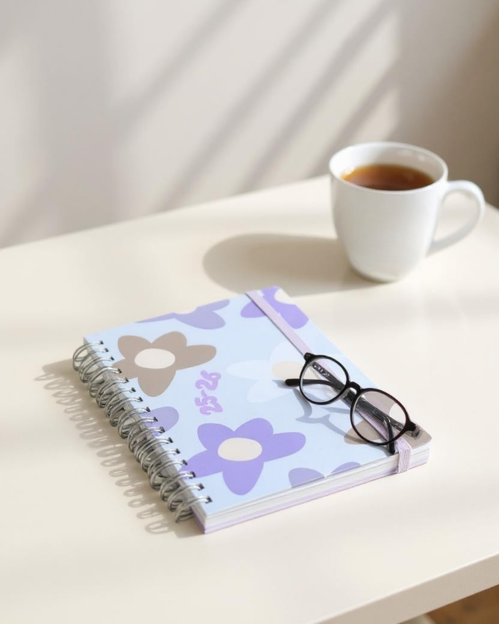 Akademik Ajanda 2025-2026 | A5 Spiralli – Stickerlı – El Yapımı - Çiçekli