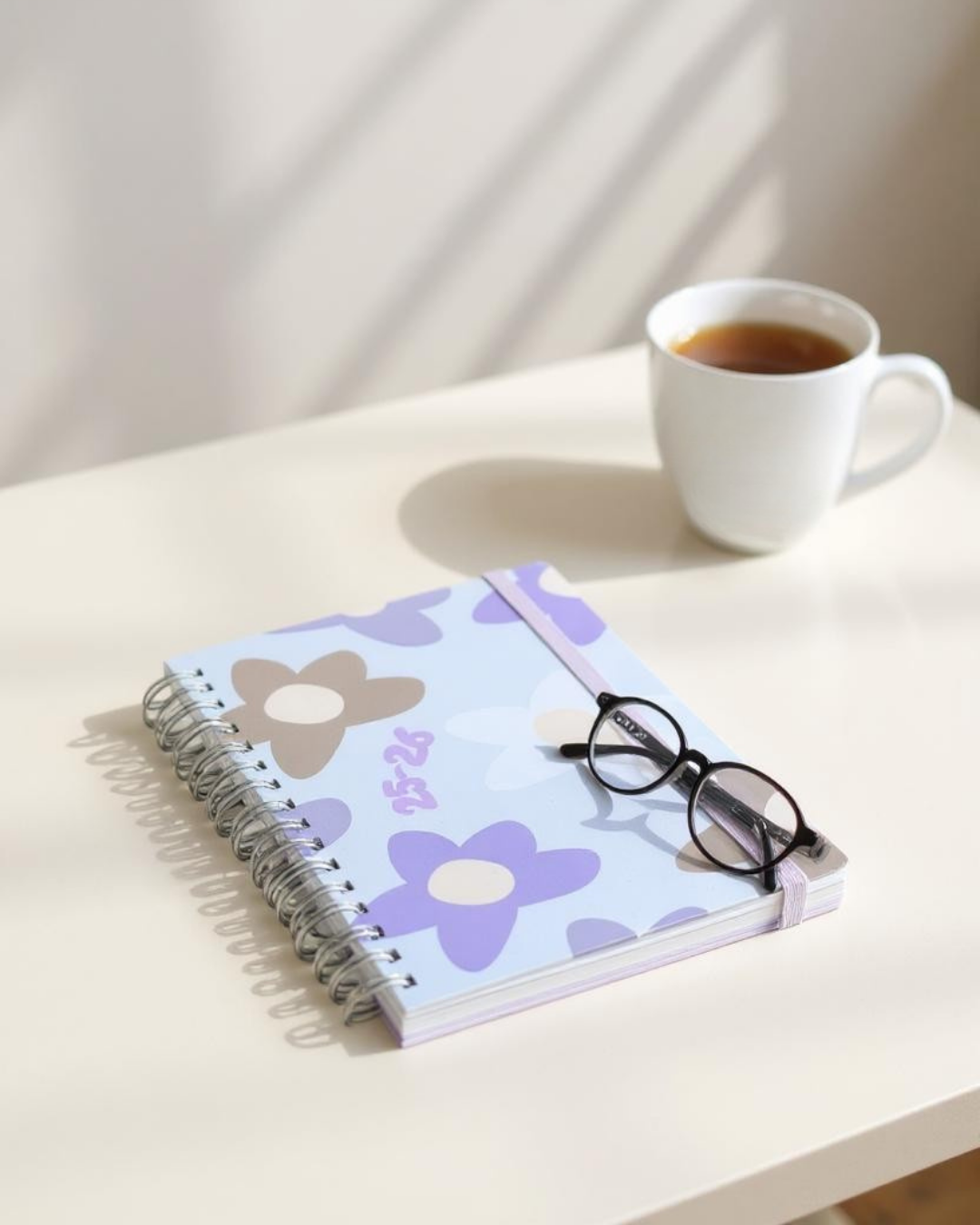 Akademik Ajanda 2025-2026 | A5 Spiralli – Stickerlı – El Yapımı - Çiçekli