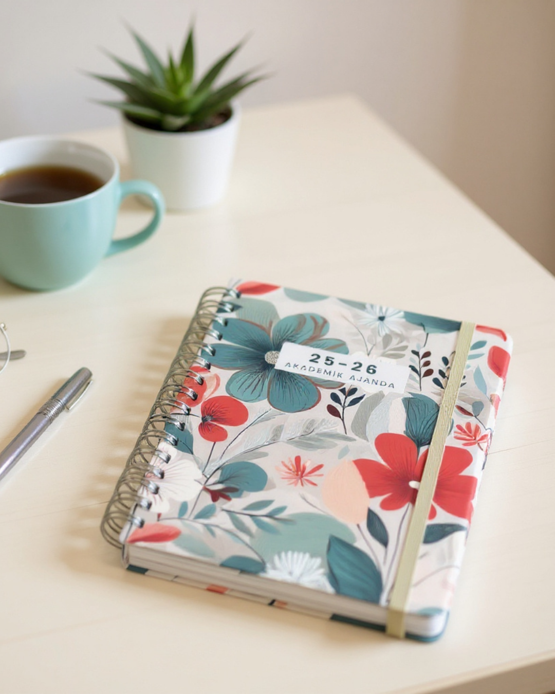 Akademik Ajanda 2025-2026 | A5 Spiralli – Stickerlı – El Yapımı - Gelincik
