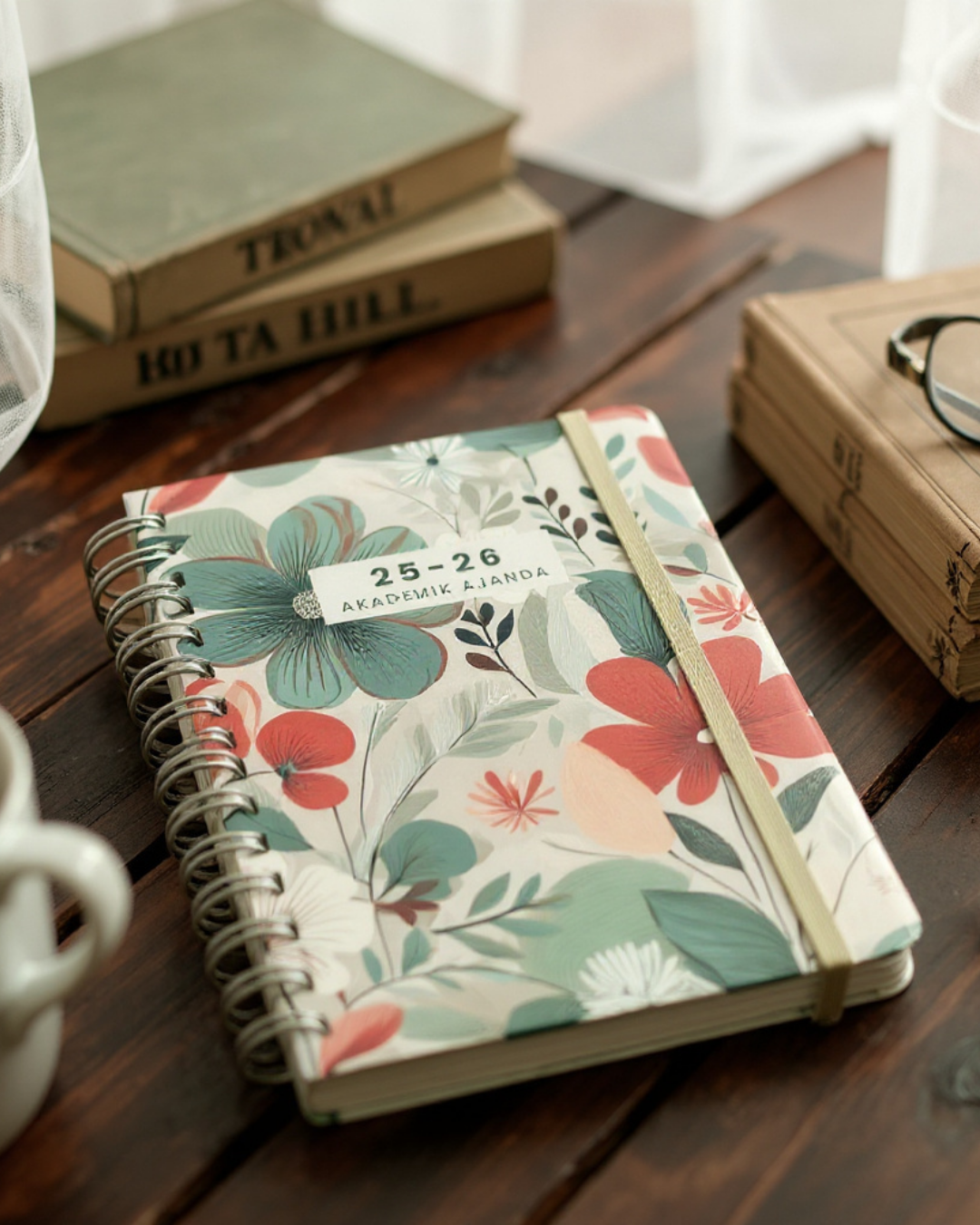 Akademik Ajanda 2025-2026 | A5 Spiralli – Stickerlı – El Yapımı - Gelincik