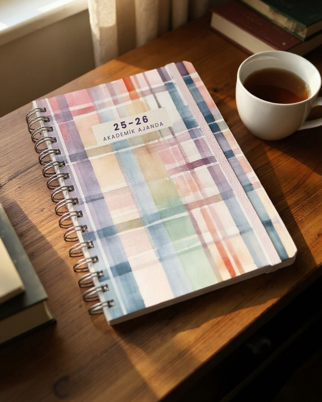 Akademik Ajanda 2025-2026 | A5 Spiralli – Stickerlı – El Yapımı - Gökkuşağı