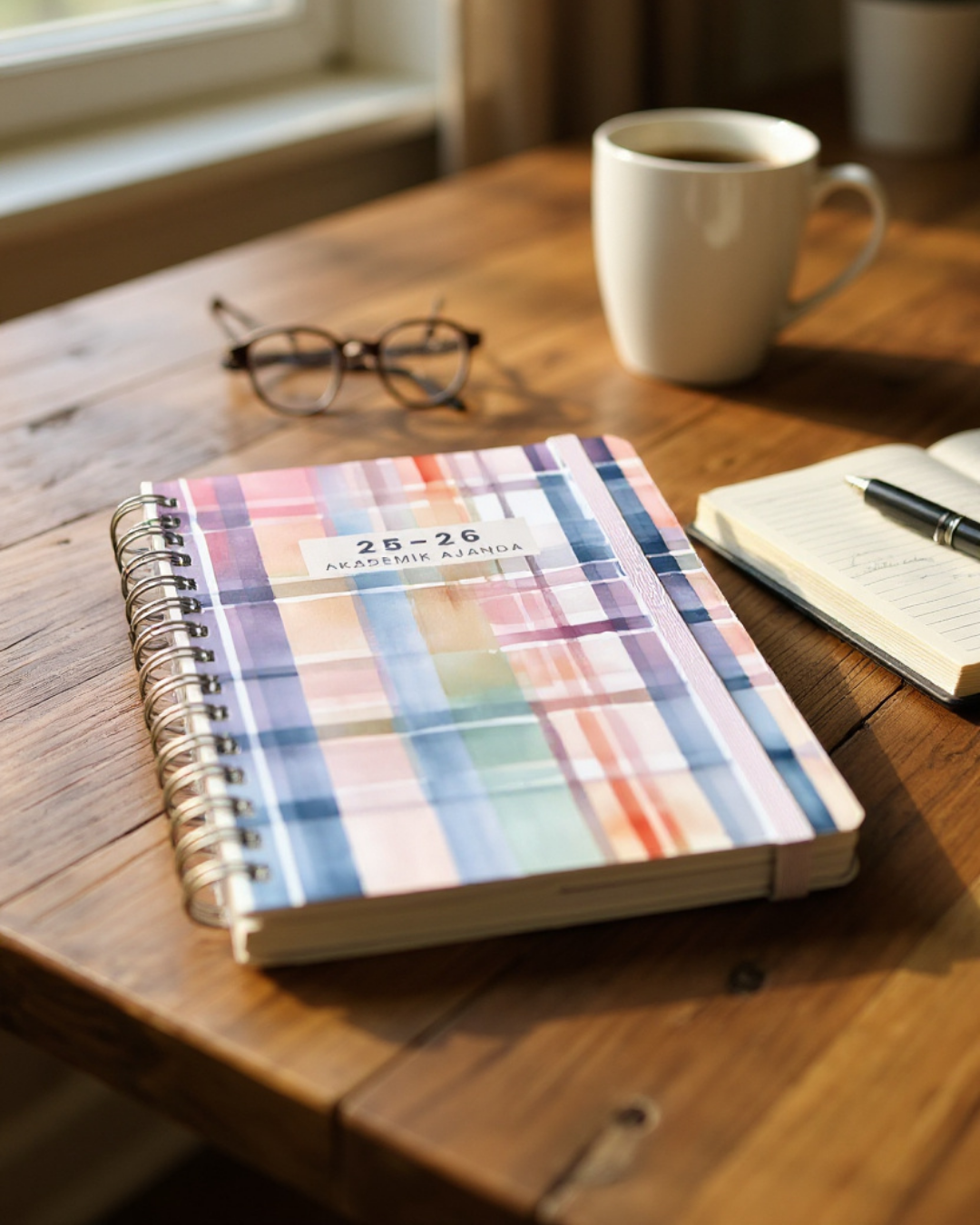 Akademik Ajanda 2025-2026 | A5 Spiralli – Stickerlı – El Yapımı - Gökkuşağı
