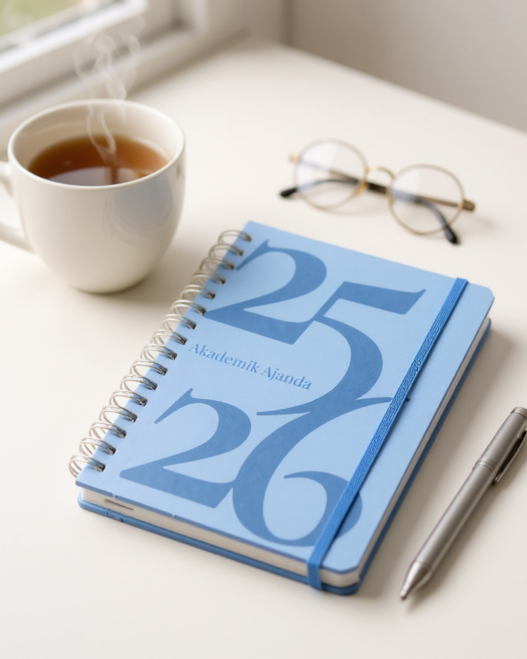 Akademik Ajanda 2025-2026 | A5 Spiralli – Stickerlı – El Yapımı - Klasik Lacivert