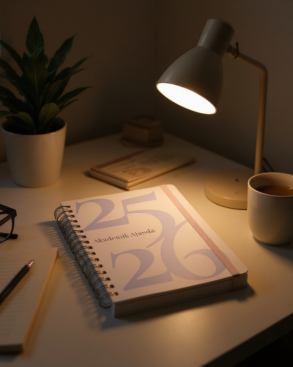 Akademik Ajanda 2025-2026 | A5 Spiralli – Stickerlı – El Yapımı - Klasik Pembe