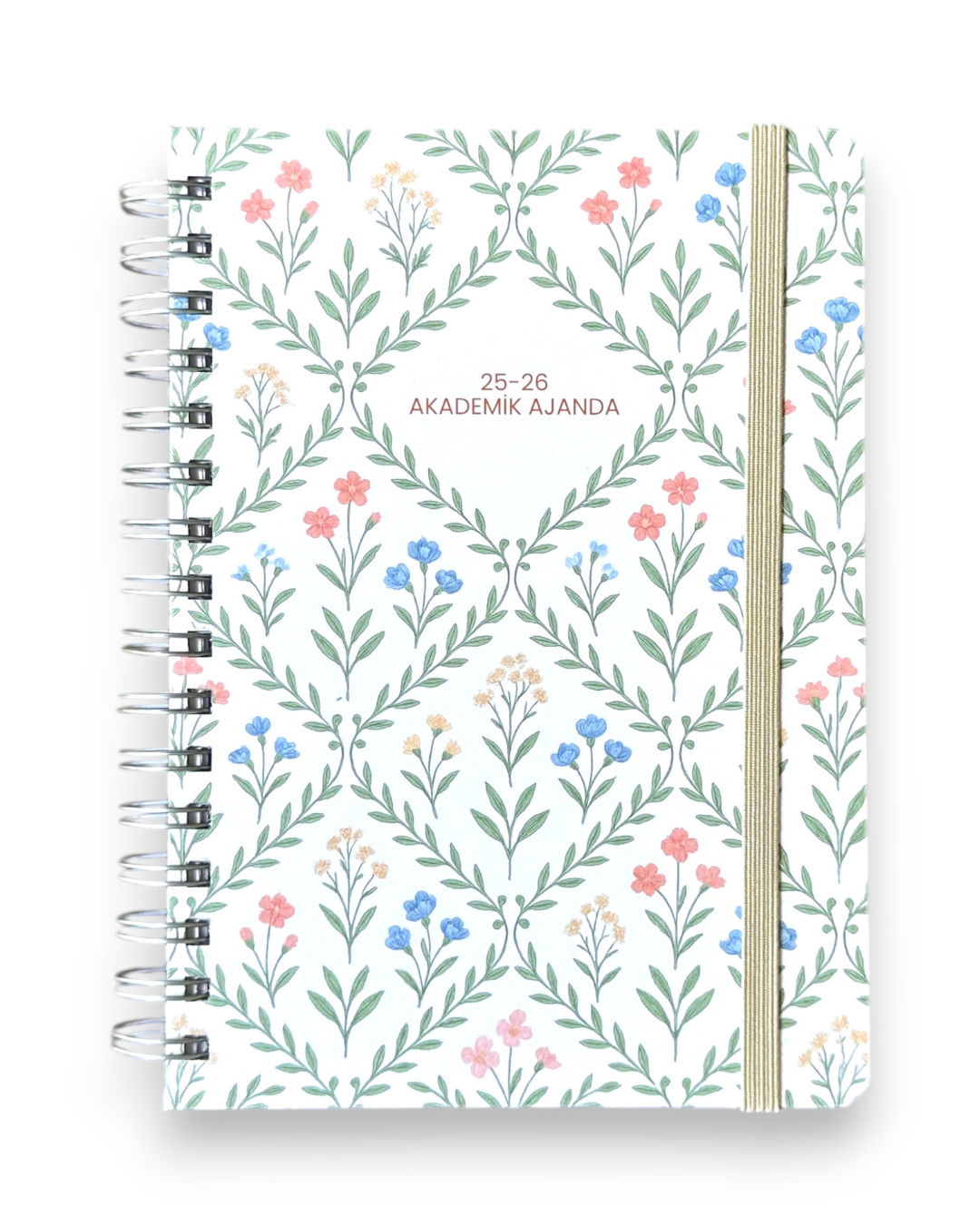 Akademik Ajanda 2025-2026 | A5 Spiralli – Stickerlı – El Yapımı - Minik Çiçekler
