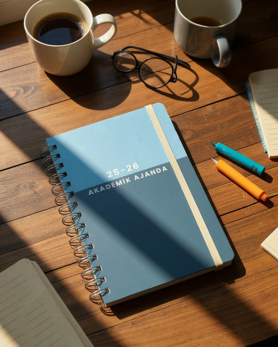 Akademik Ajanda 2025-2026 | A5 Spiralli – Stickerlı – El Yapımı - Olive
