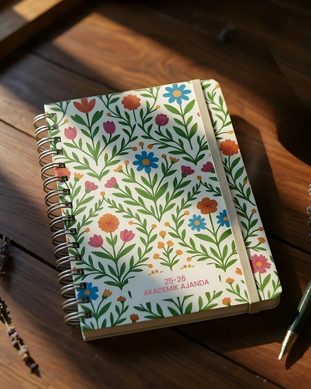 Akademik Ajanda 2025-2026 | A5 Spiralli – Stickerlı – El Yapımı - Yeşil Bahçe