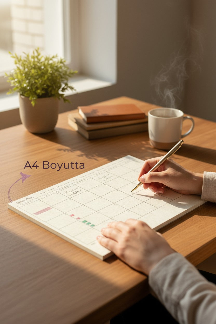 A4 Boyutunda Aylık Planlayıcı Bloknot - Organizasyon ve Verimlilik İçin Mükemmel Çözüm!