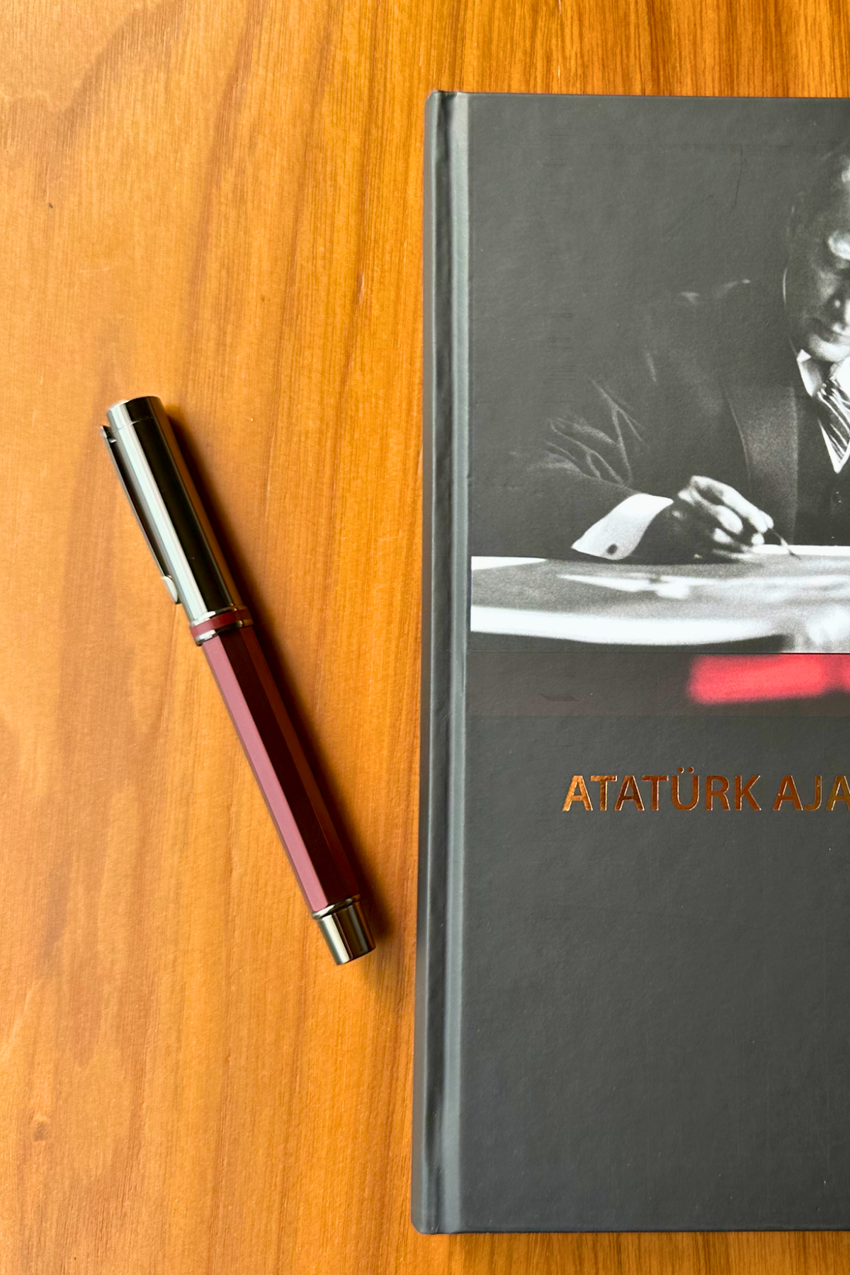 Metal Roller Kalem ve Özel Kutusu - İmza Kalemi (Mavi Mürekkepli) - Bordo Kalem + Siyah Kutu