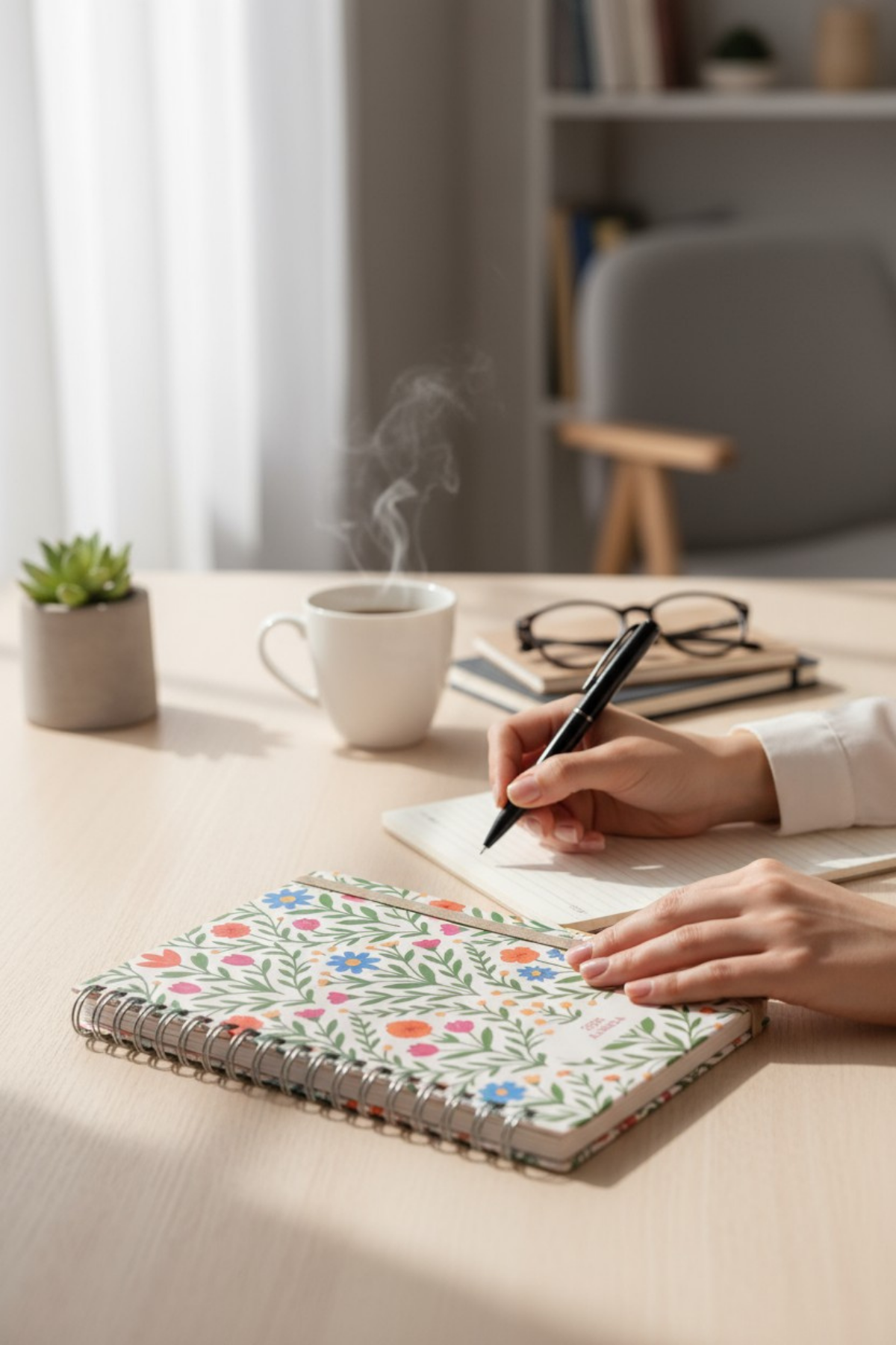 2026 Haftalık Ajandası - El Yapımı, 2 Sayfa Stickerlı - Yeşil Bahçe