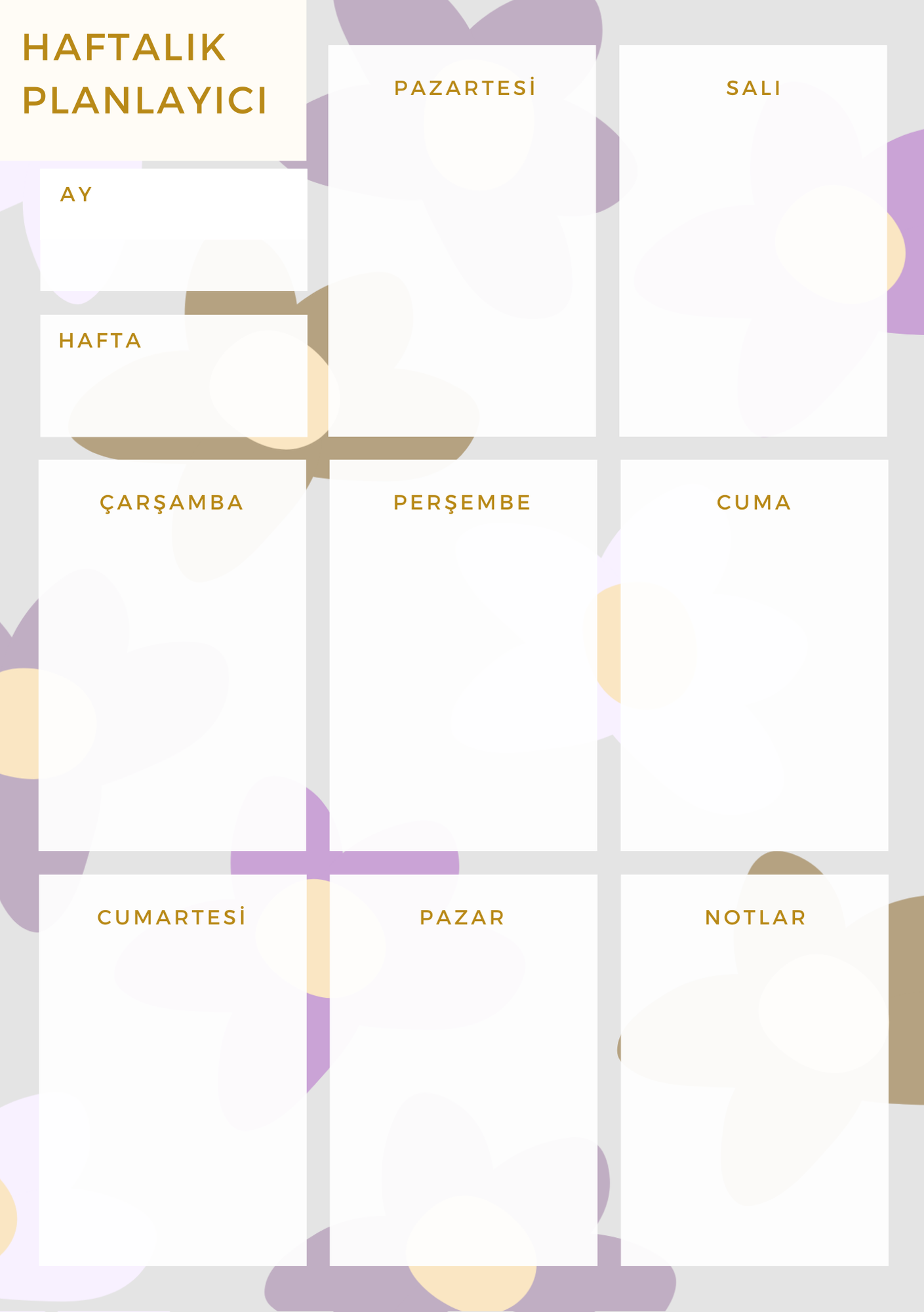 A5 Boyutunda Haftalık Planlayıcı - Organizasyon ve Verimlilik İçin Mükemmel Çözüm! - Çiçekli