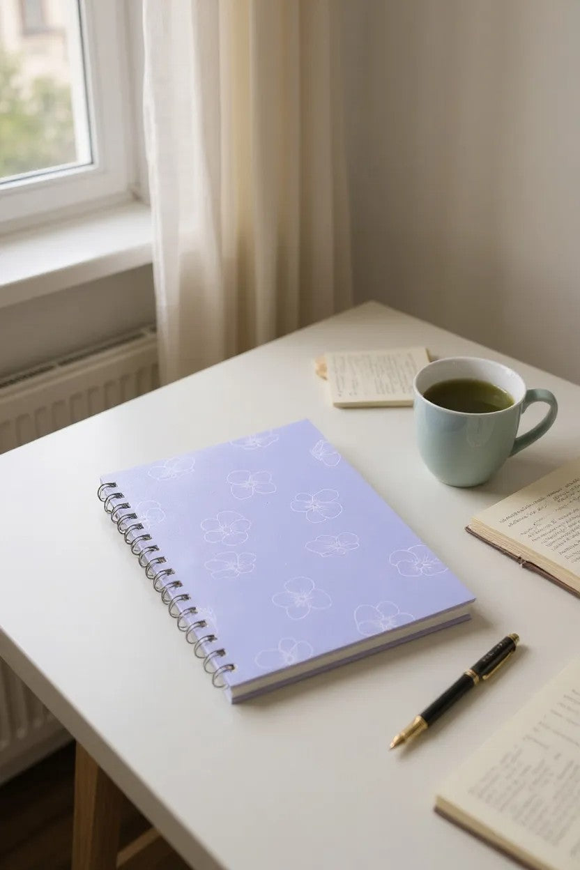 Telli Defter, Tarihsiz Ajanda, Anı Defteri - Eflatun Çiçekli