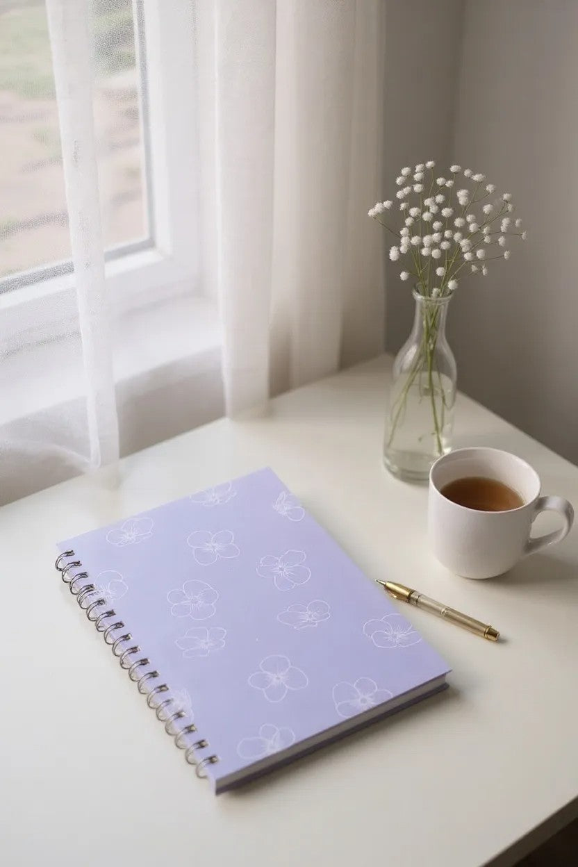 Telli Defter, Tarihsiz Ajanda, Anı Defteri - Eflatun Çiçekli