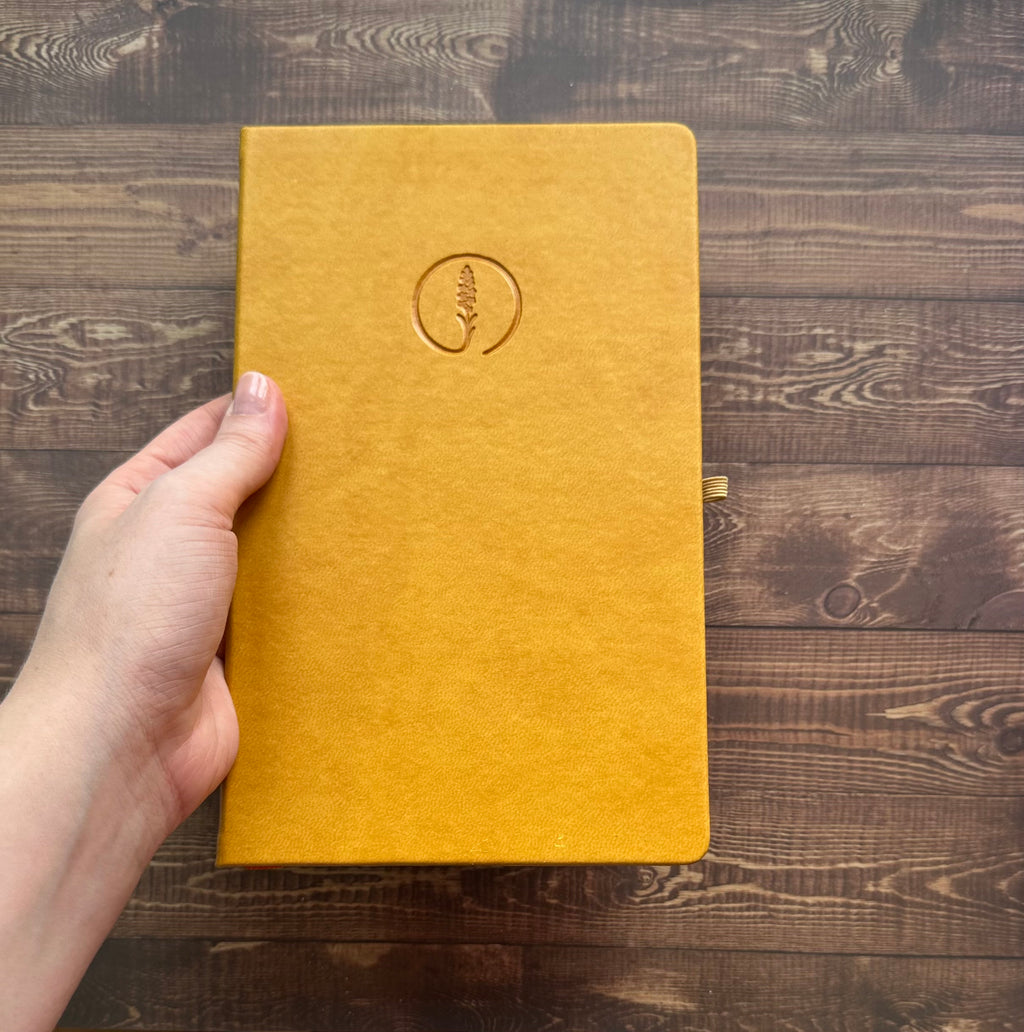 Kapakta Bölgesel Aşınma Kusurlu || Sarı - Termo Deri Kaplama Defter, Anı Defteri