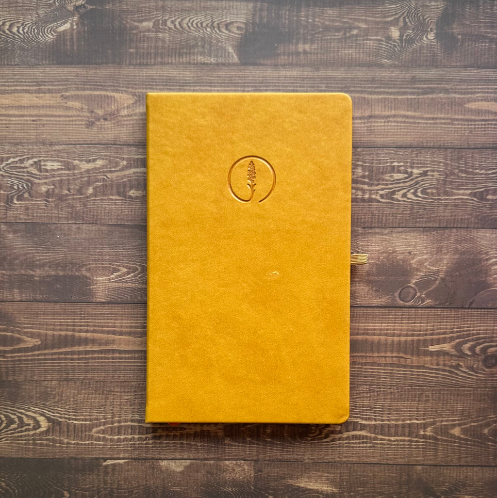Kapakta Bölgesel Aşınma Kusurlu || Sarı - Termo Deri Kaplama Defter, Anı Defteri