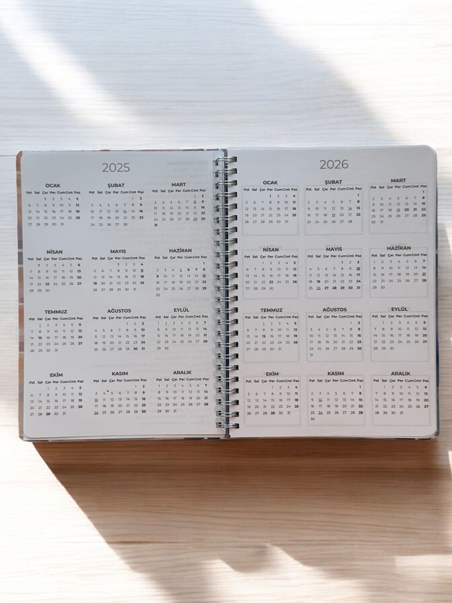 2025 Haftalık Ajandası - Ekose