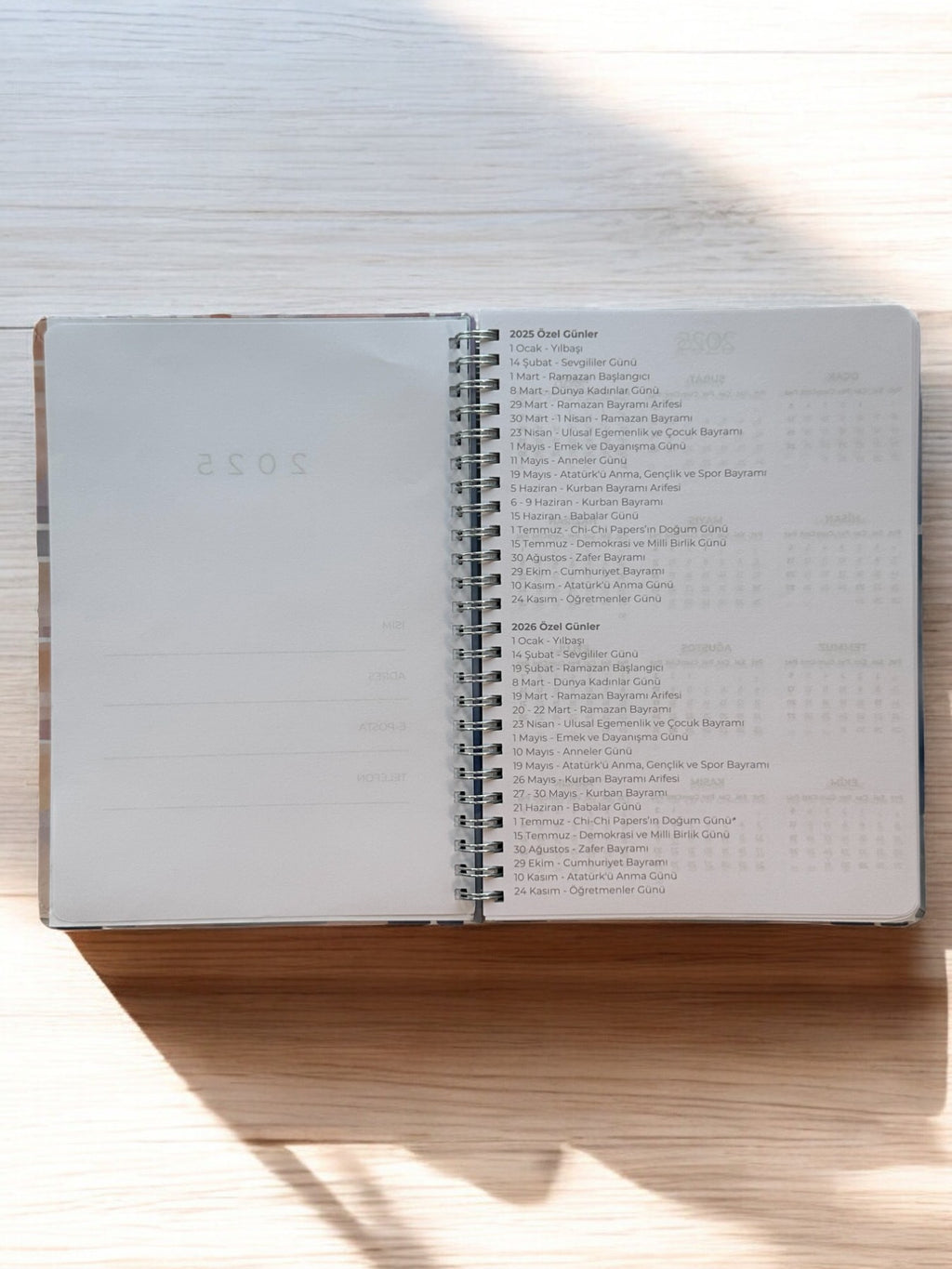 2025 Haftalık Ajandası - Ekose