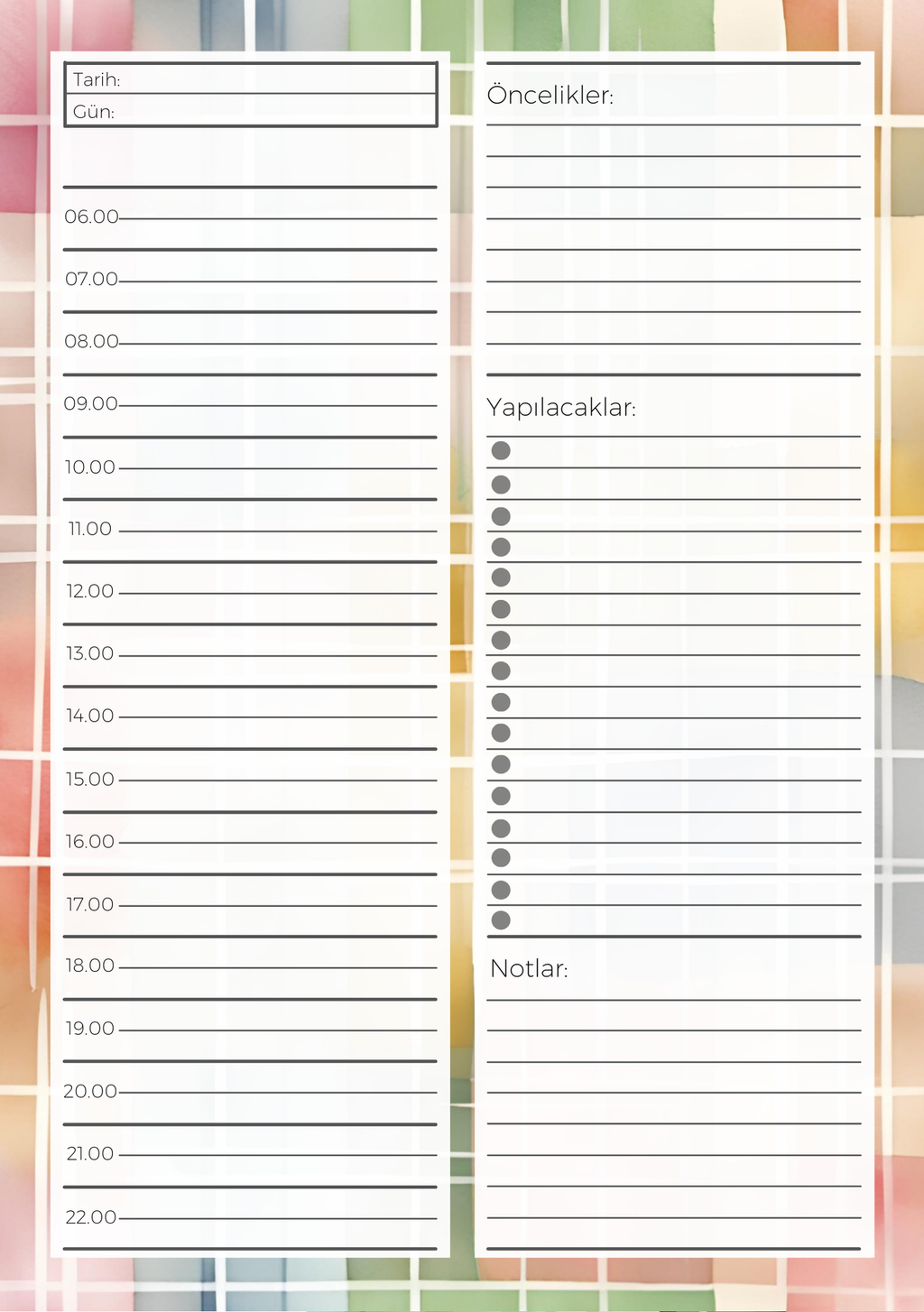 A5 Boyutunda Günlük Planlayıcı - Gününüzü Daha Verimli ve Düzenli Geçirin! - Ekose