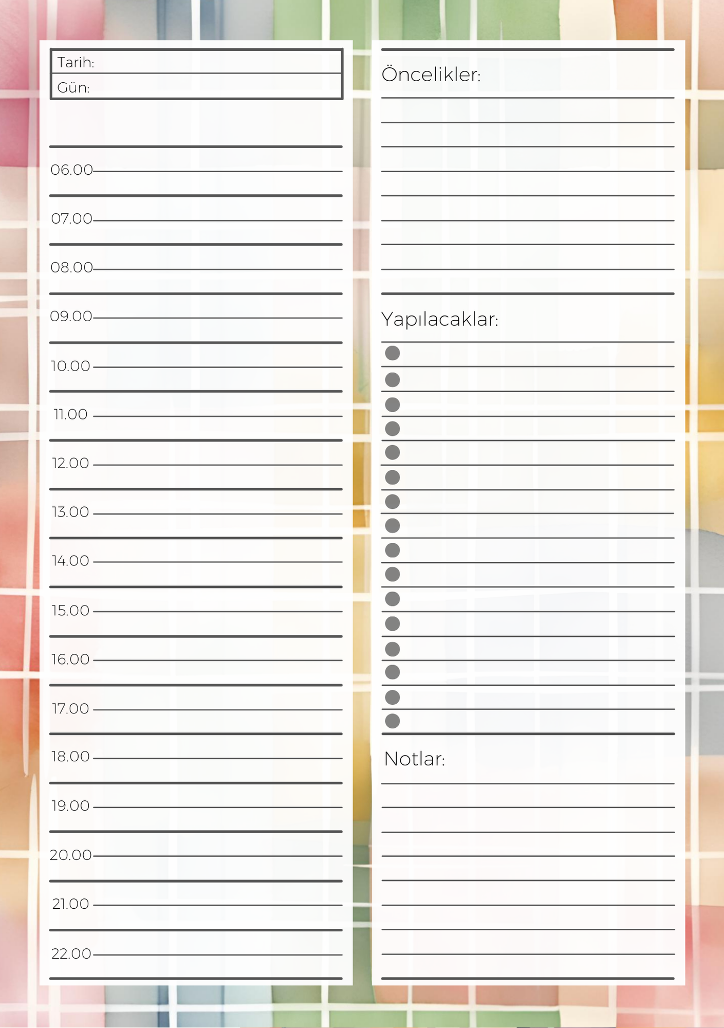 A5 Boyutunda Günlük Planlayıcı - Gününüzü Daha Verimli ve Düzenli Geçirin! - Ekose