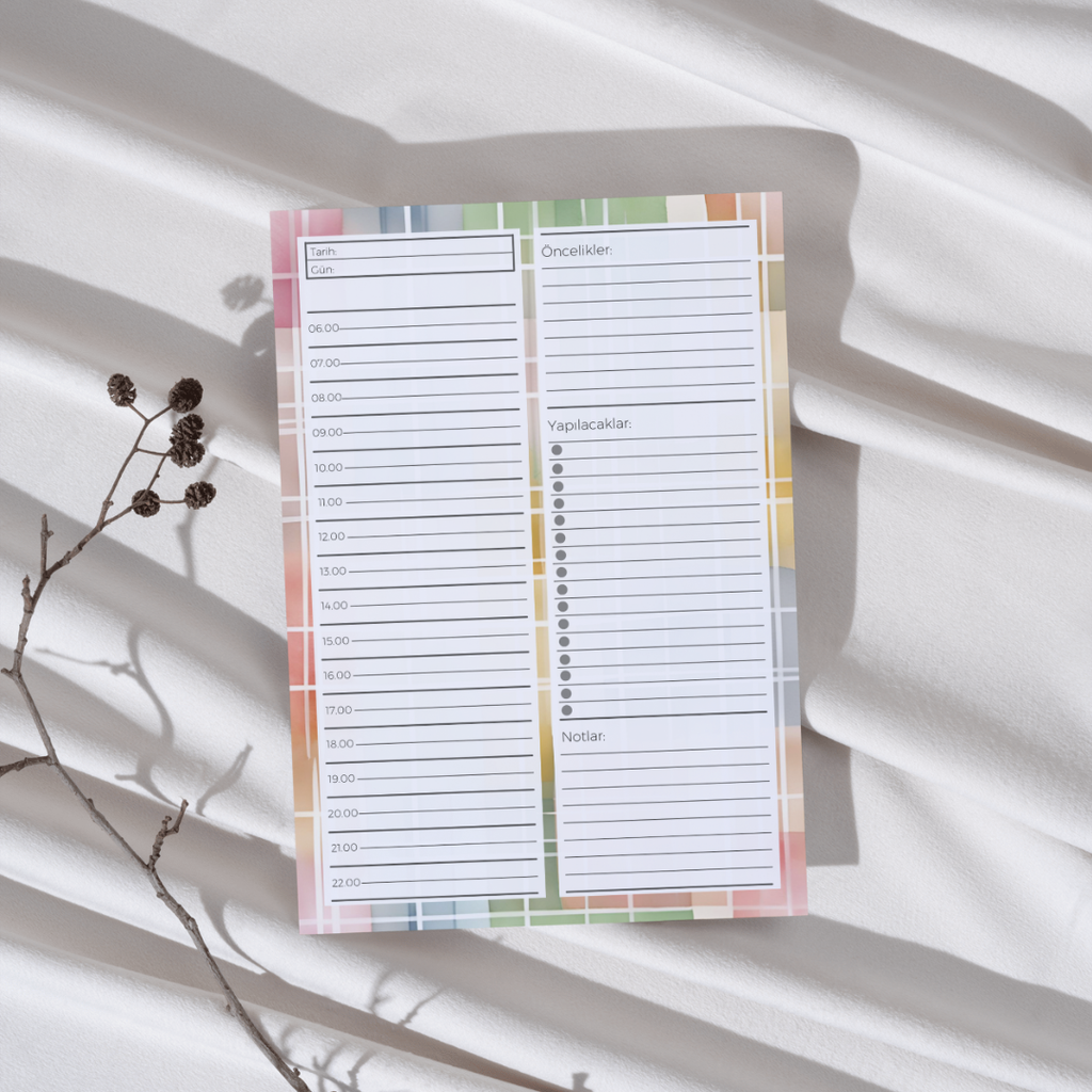 A5 Boyutunda Günlük Planlayıcı - Gününüzü Daha Verimli ve Düzenli Geçirin! - Ekose