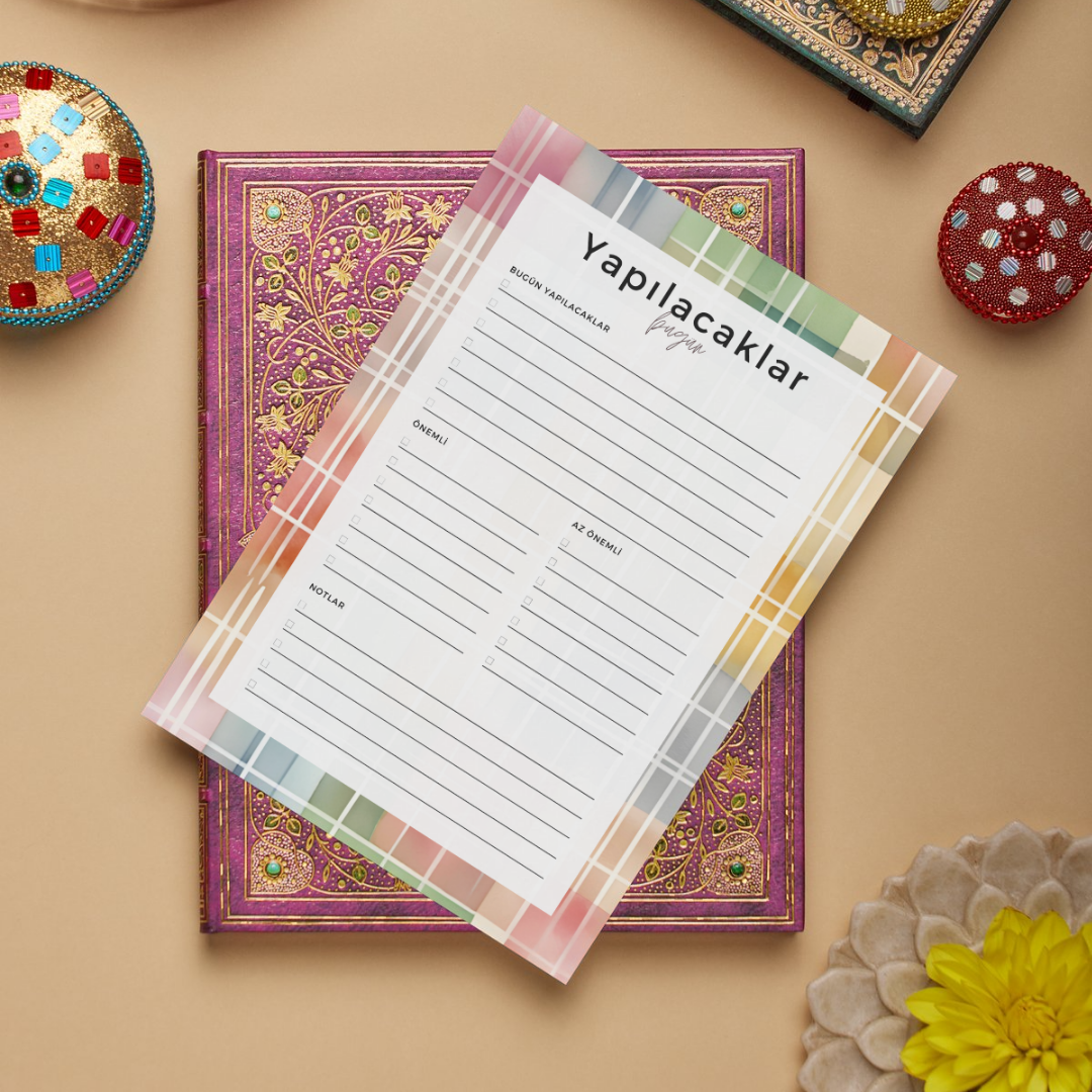 A5 Boyutunda Yapılacaklar Listesi Planlayıcı - Görevlerinizi Kolayca Takip Edin! - Ekose