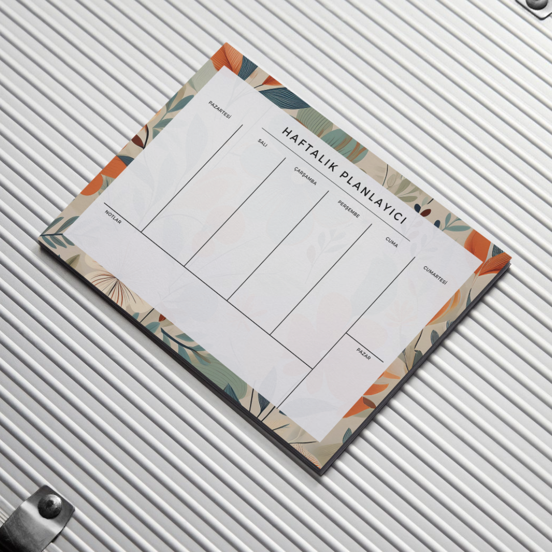A4 Boyutunda Büyük Haftalık Planlayıcı - Geniş Alanı ile Organizasyonunuzu Kolaylaştırın! - Gelincik