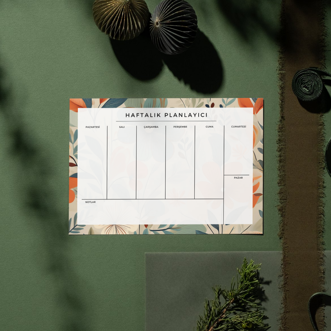 Planlayıcı Bloknot Seti - 4'lü Planlayıcı Bloknot Seti - Gelincik (Büyük Boy Haftalık Planlayıcılı)