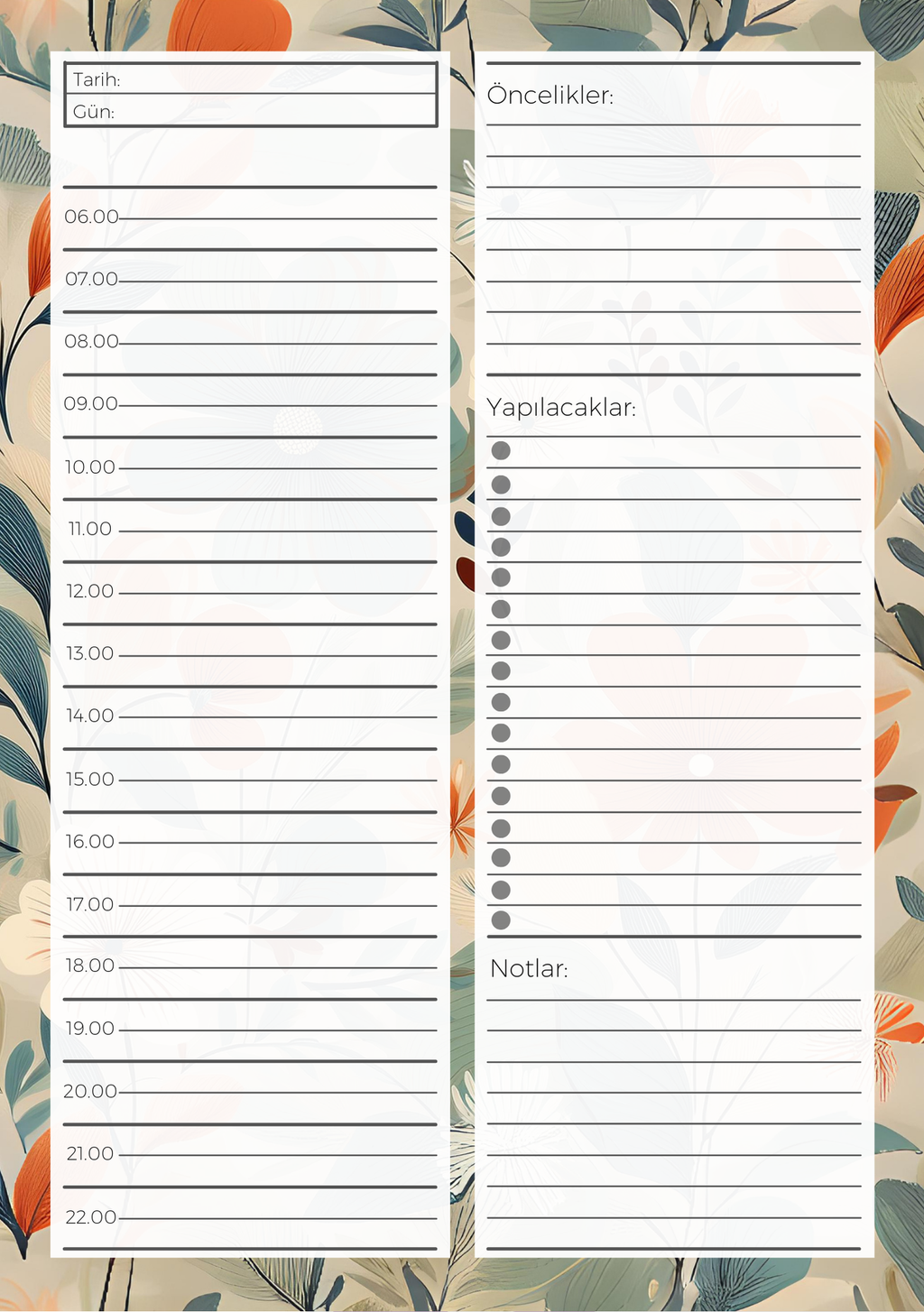 A5 Boyutunda Günlük Planlayıcı - Gününüzü Daha Verimli ve Düzenli Geçirin! - Gelincik