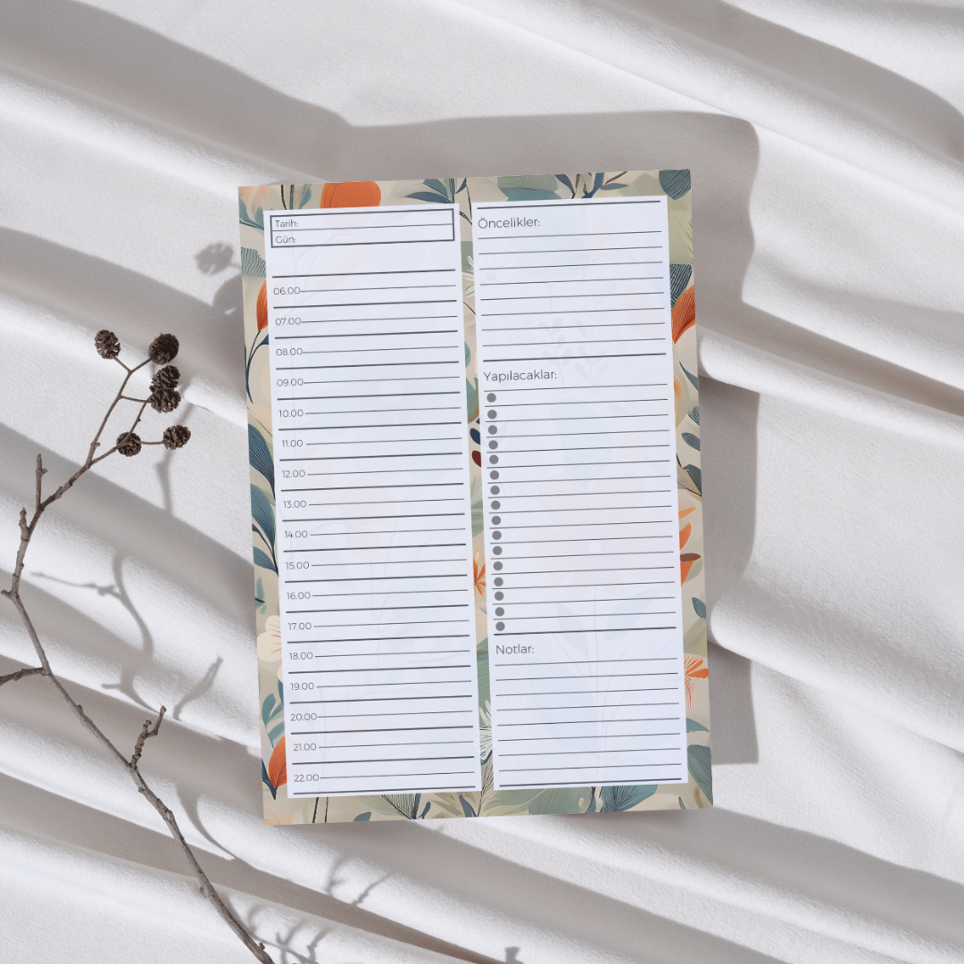 Planlayıcı Bloknot Seti - 4'lü Planlayıcı Bloknot Seti - Gelincik (Büyük Boy Haftalık Planlayıcılı)
