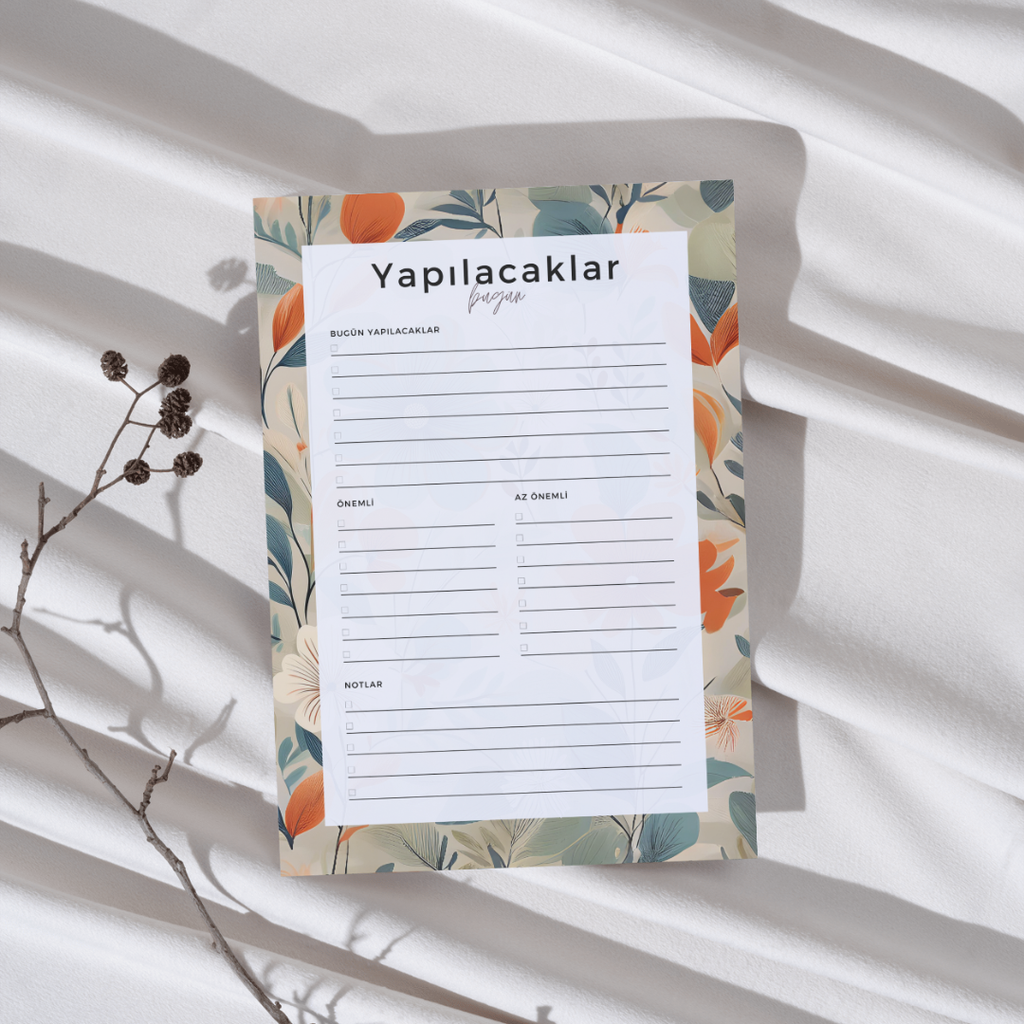 Planlayıcı Bloknot Seti - 4'lü Planlayıcı Bloknot Seti - Gelincik (Büyük Boy Haftalık Planlayıcılı)