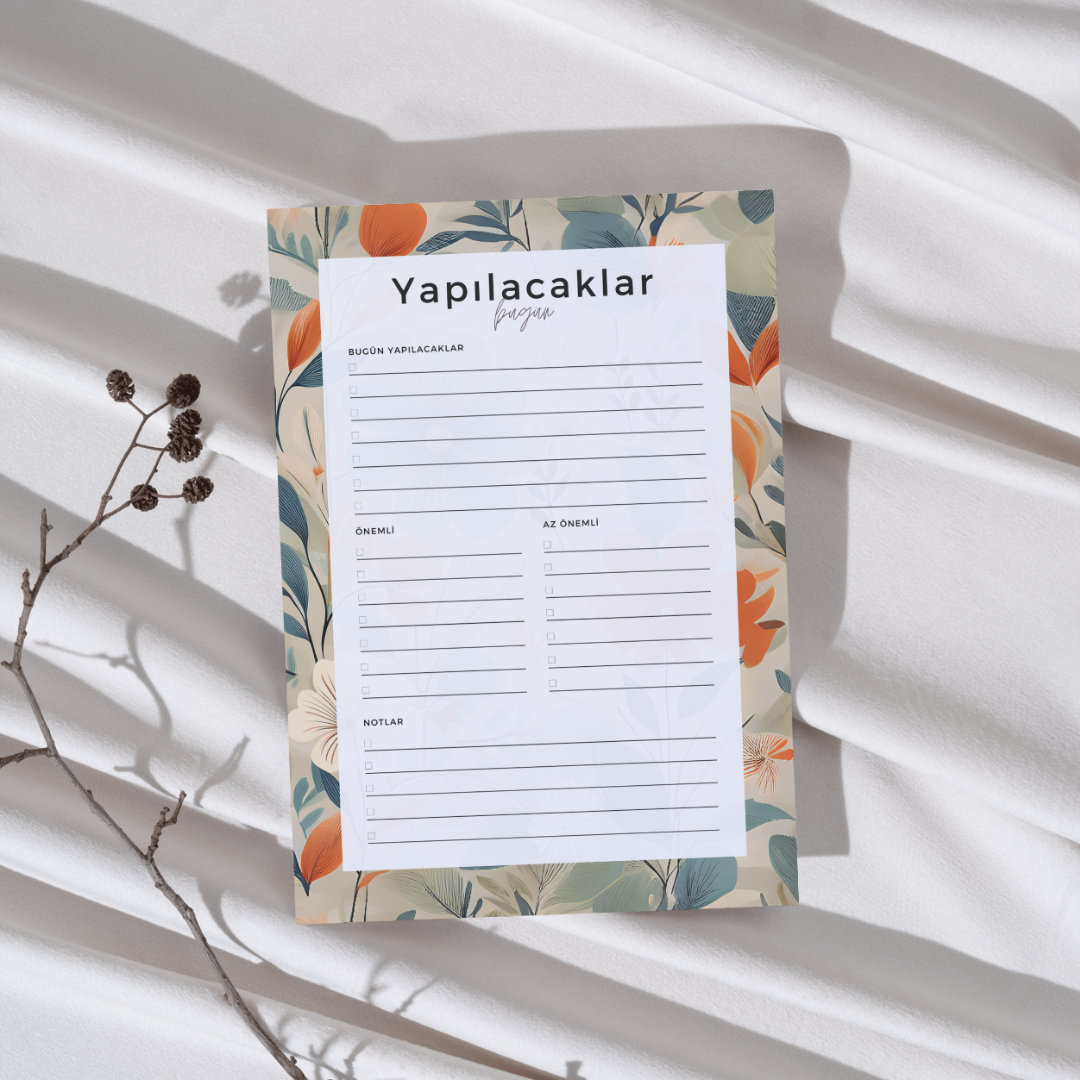 Planlayıcı Bloknot Seti - 4'lü Planlayıcı Bloknot Seti - Gelincik (Büyük Boy Haftalık Planlayıcılı)