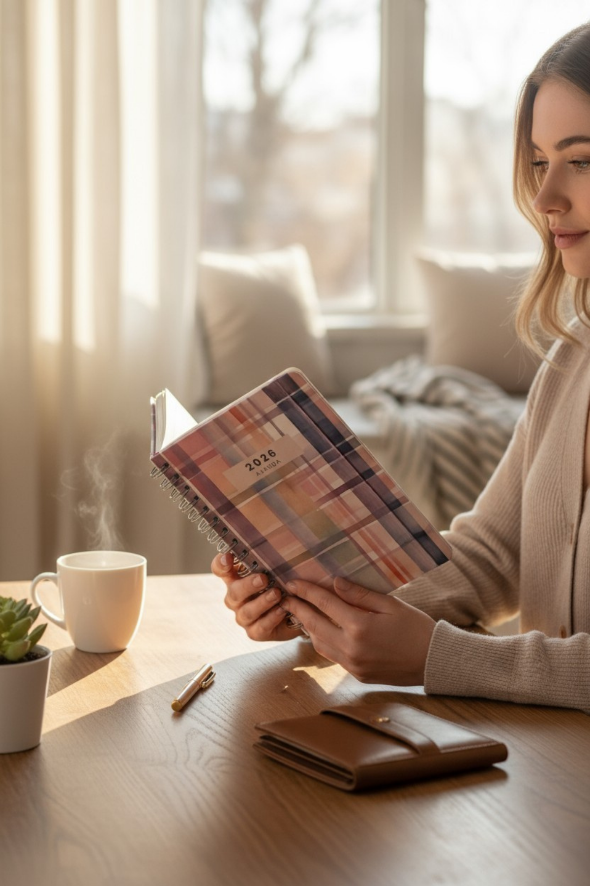 2026 Haftalık Ajandası - El Yapımı, 2 Sayfa Stickerlı - Gökkuşağı