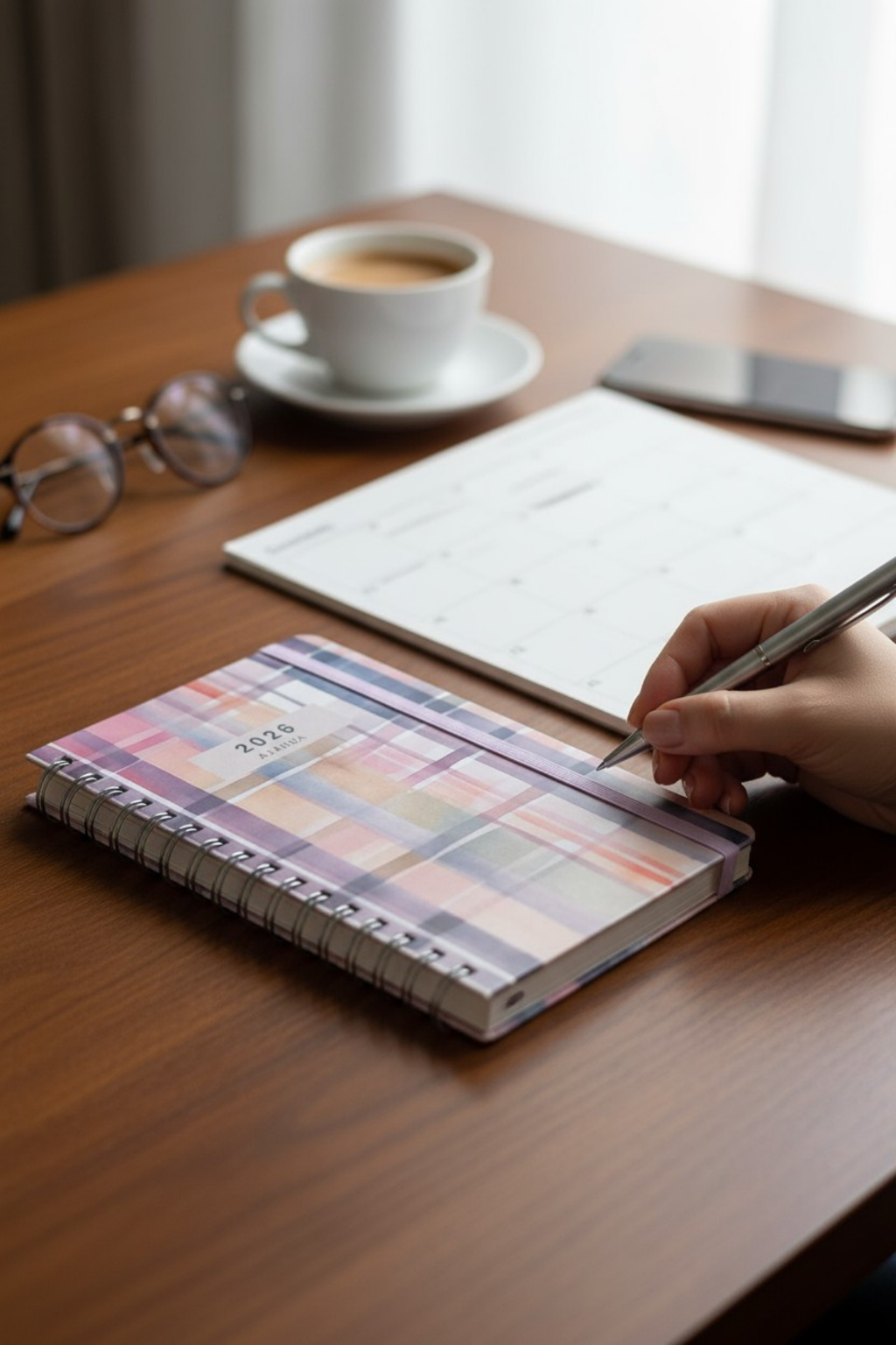 2026 Haftalık Ajandası - El Yapımı, 2 Sayfa Stickerlı - Gökkuşağı