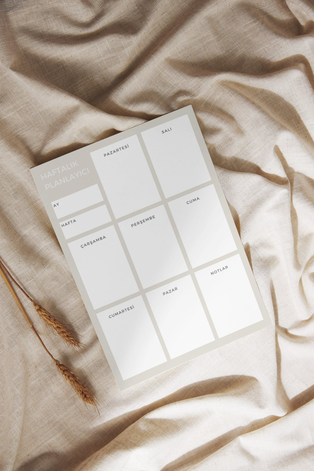 A5 Boyutunda Haftalık Planlayıcı - Organizasyon ve Verimlilik İçin Mükemmel Çözüm! - Gri