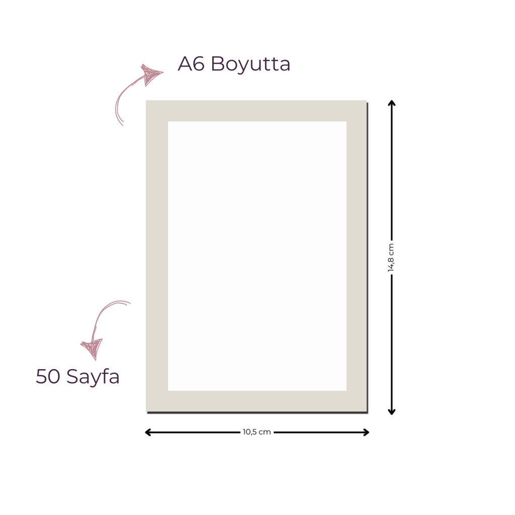 A6 Boyutunda Kullanışlı Bloknot - Gri
