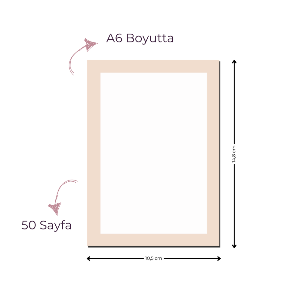 A6 Boyutunda Kullanışlı Bloknot - Krem