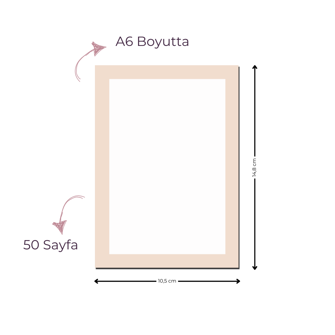 A6 Boyutunda Kullanışlı Bloknot - Krem