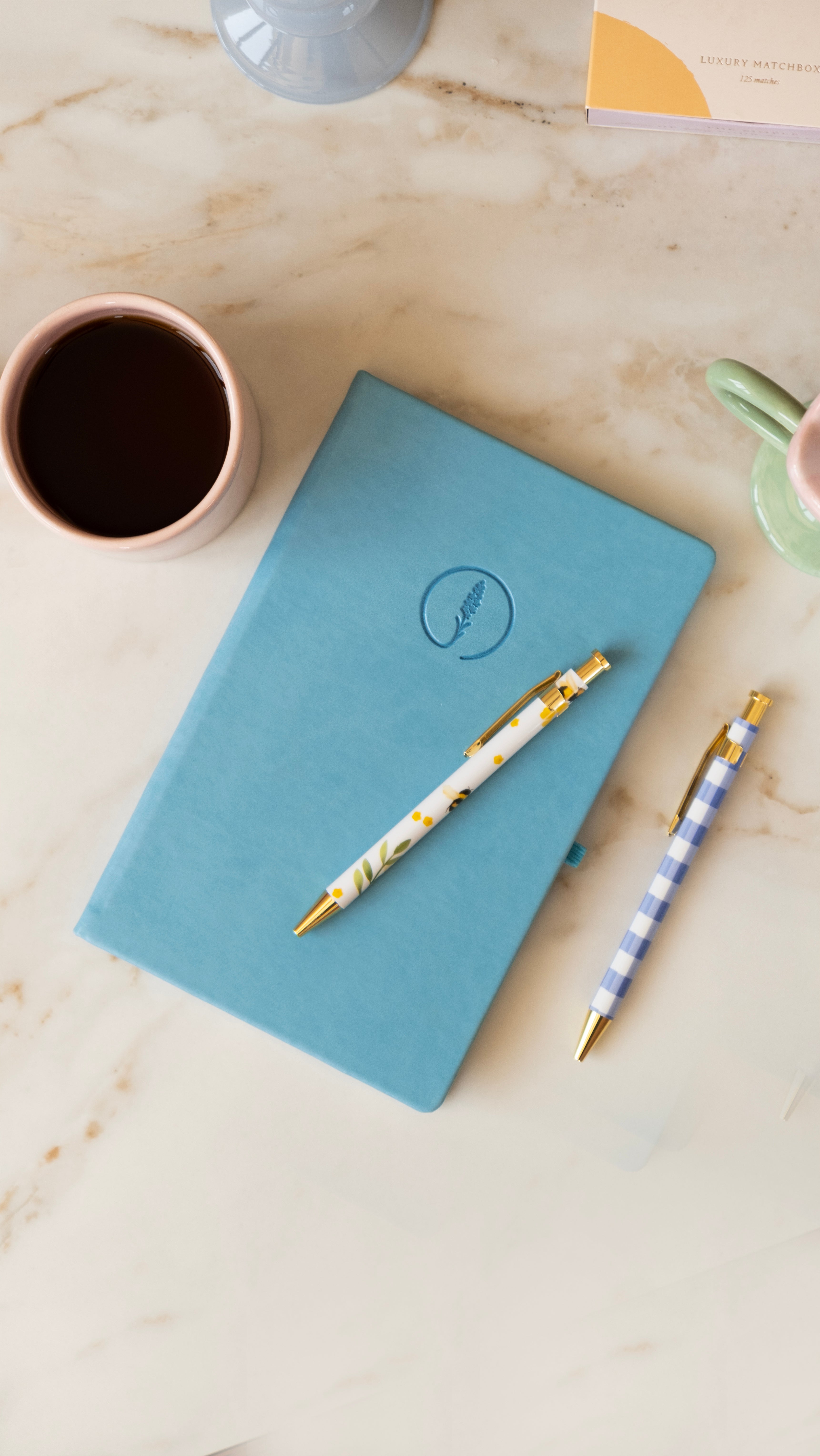 Termo Deri Kaplamalı Defter, Tarihsiz Ajanda, Anı Defteri - Mavi