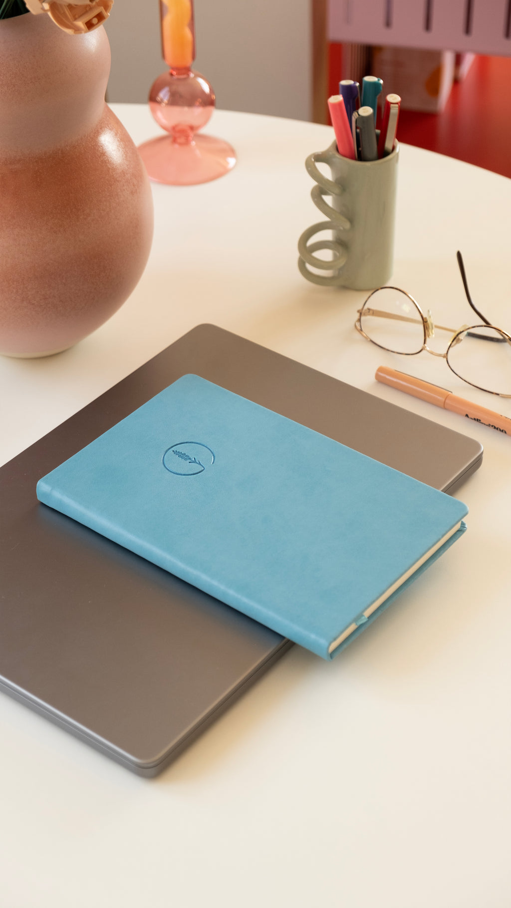 Termo Deri Kaplamalı Defter, Tarihsiz Ajanda, Anı Defteri - Mavi