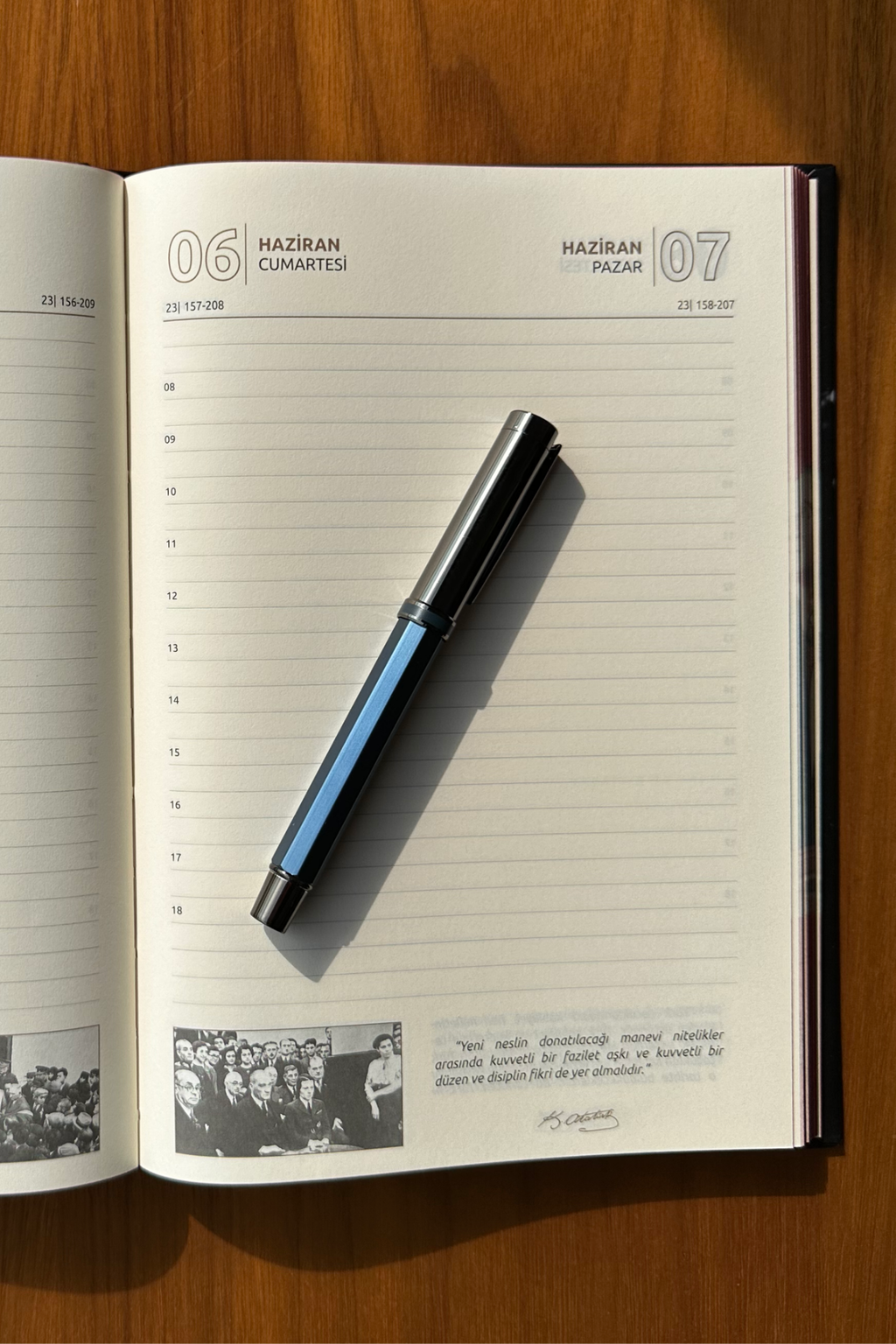 Metal Roller Kalem ve Özel Kutusu - İmza Kalemi (Mavi Mürekkepli) - Mavi Kalem + Siyah Kutu