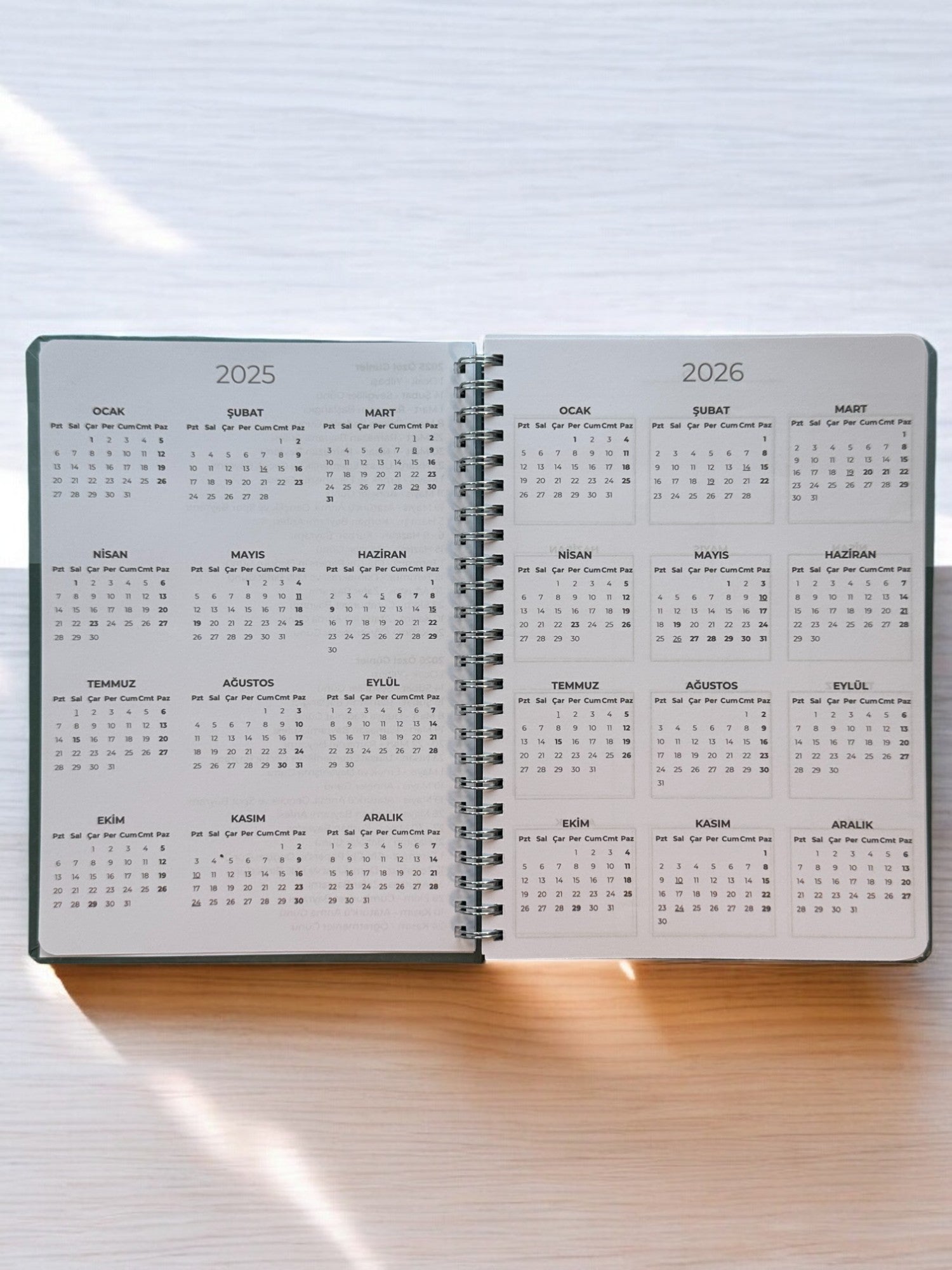 2025 Haftalık Ajandası - Olive