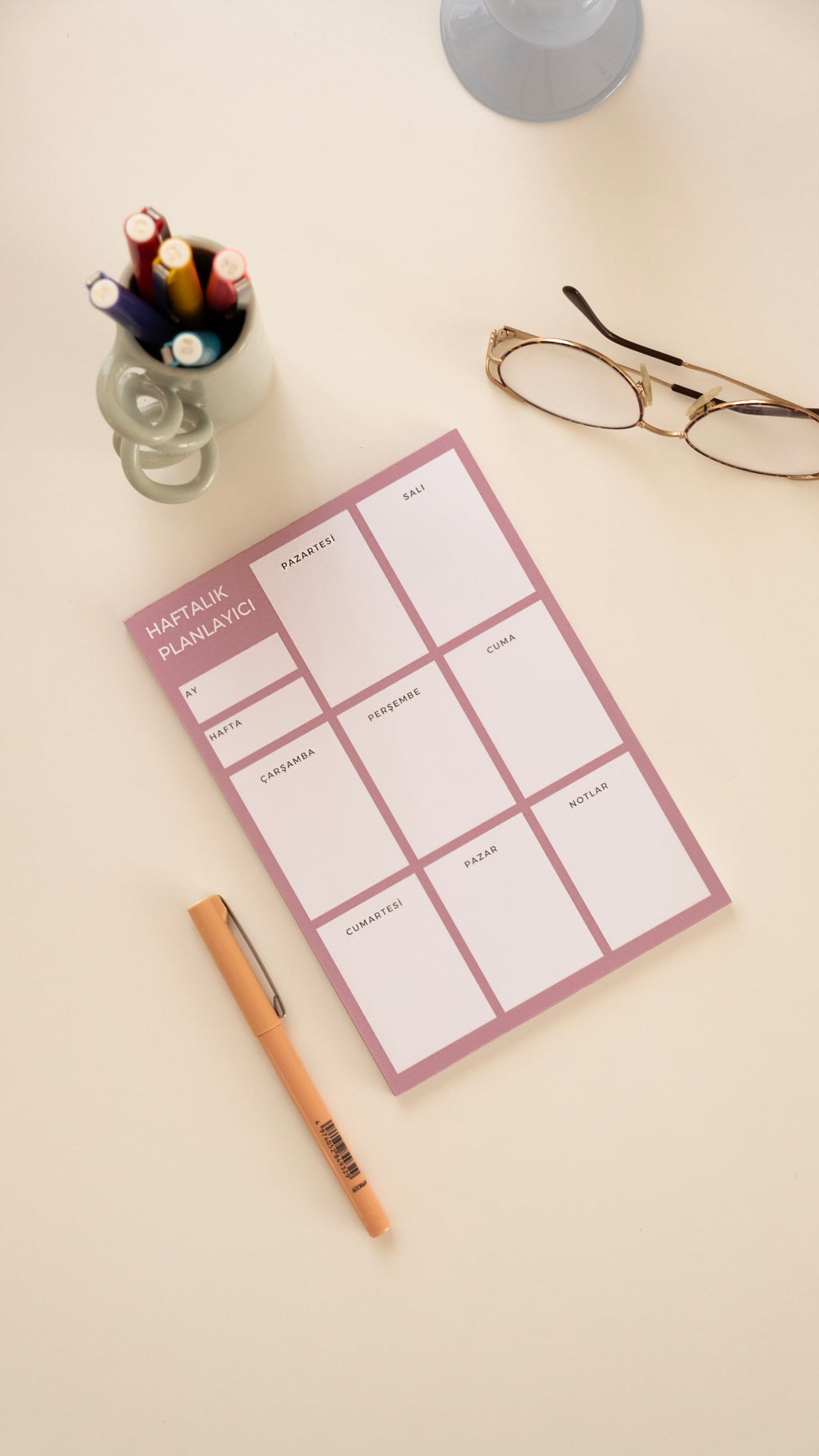 A5 Boyutunda Haftalık Planlayıcı - Organizasyon ve Verimlilik İçin Mükemmel Çözüm! - Pembe