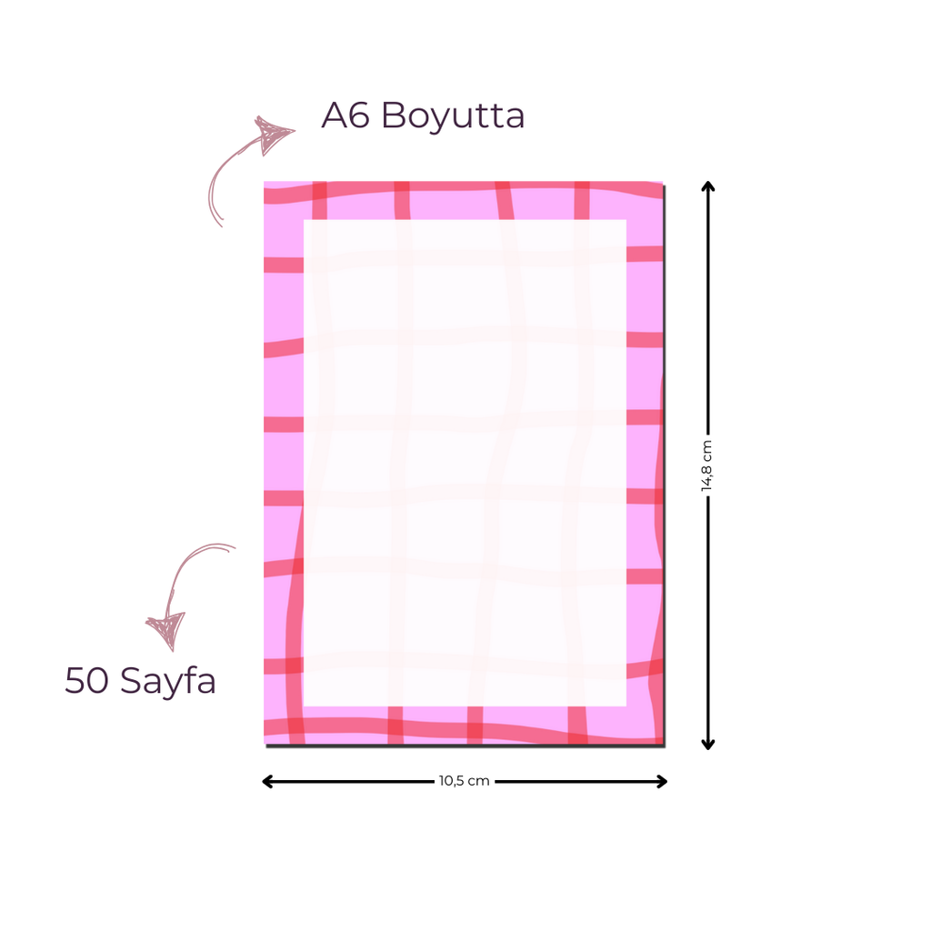 A6 Boyutunda Kullanışlı Bloknot - Pinko