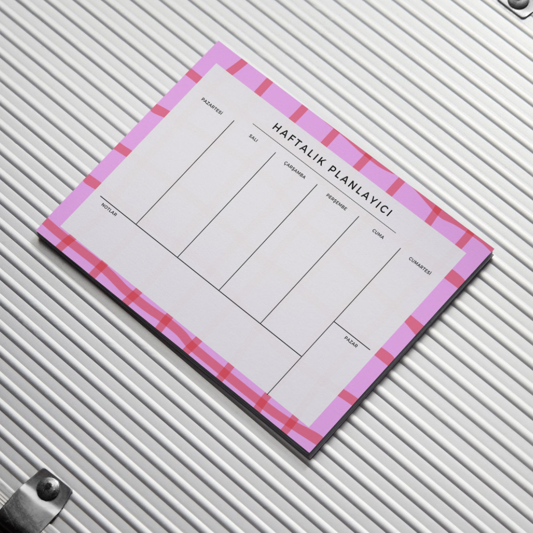 A4 Boyutunda Büyük Haftalık Planlayıcı - Geniş Alanı ile Organizasyonunuzu Kolaylaştırın! - Pinko