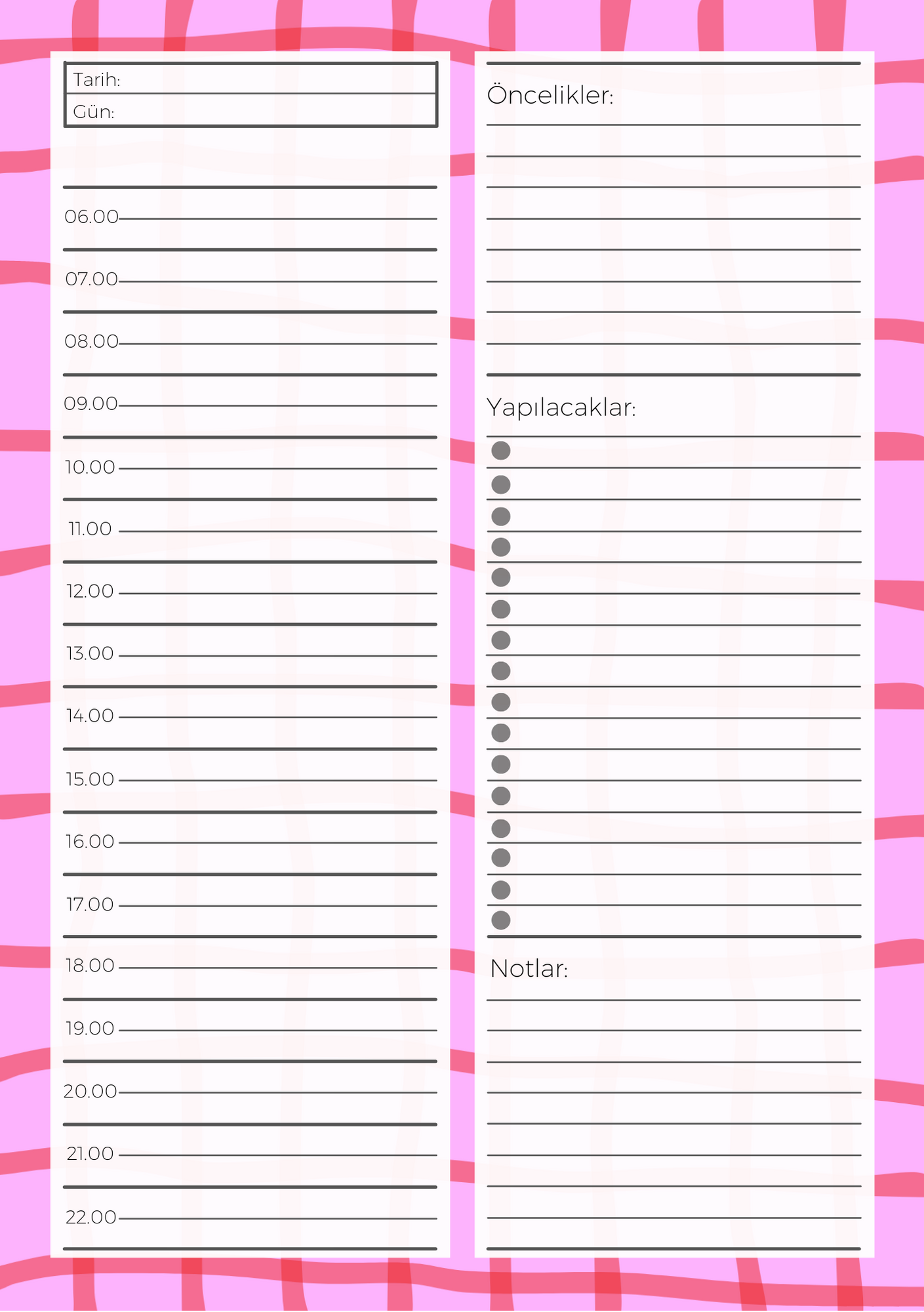 A5 Boyutunda Günlük Planlayıcı - Gününüzü Daha Verimli ve Düzenli Geçirin! - Pinko