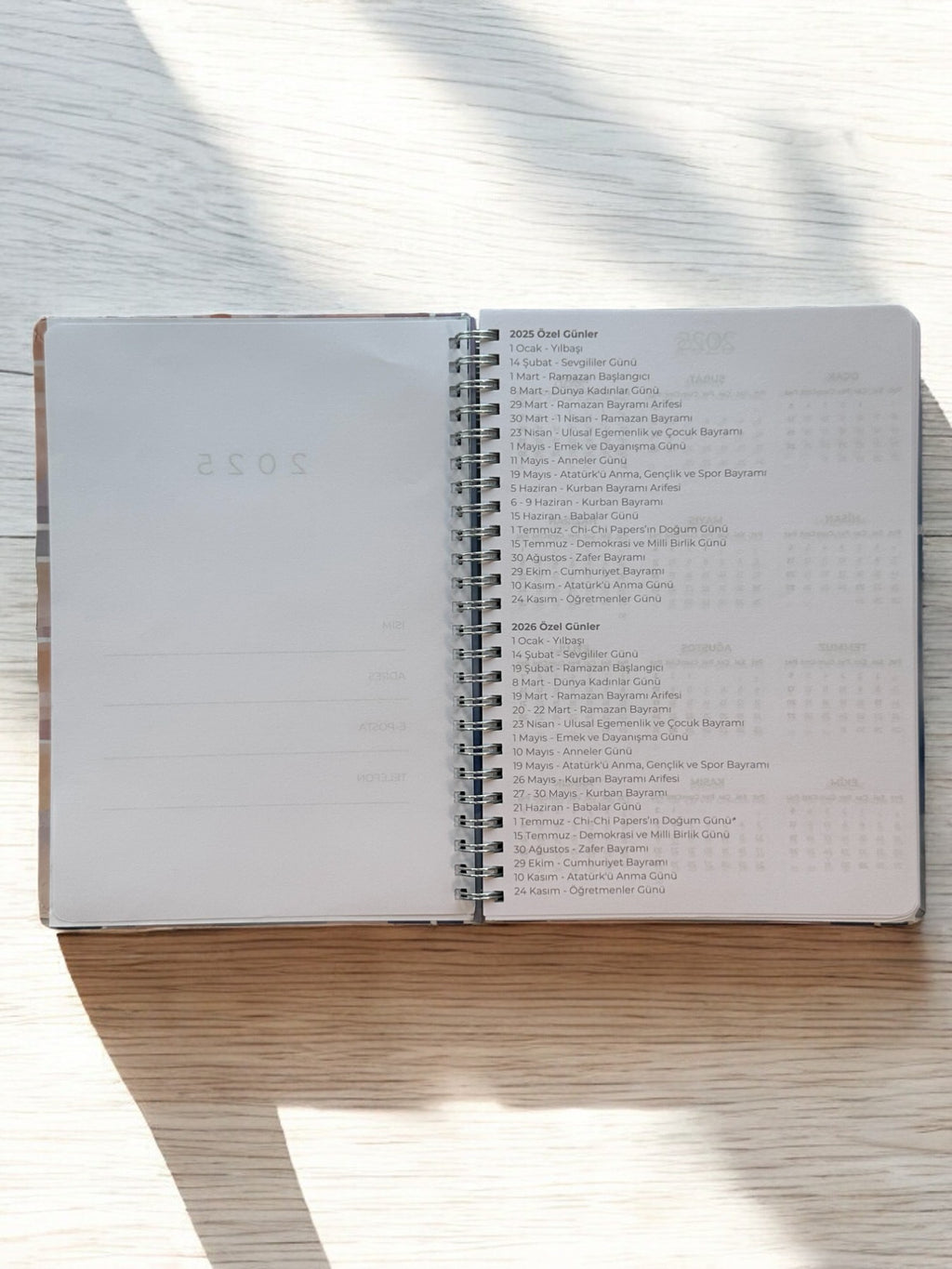 2025 Haftalık Ajandası - Gökkuşağı