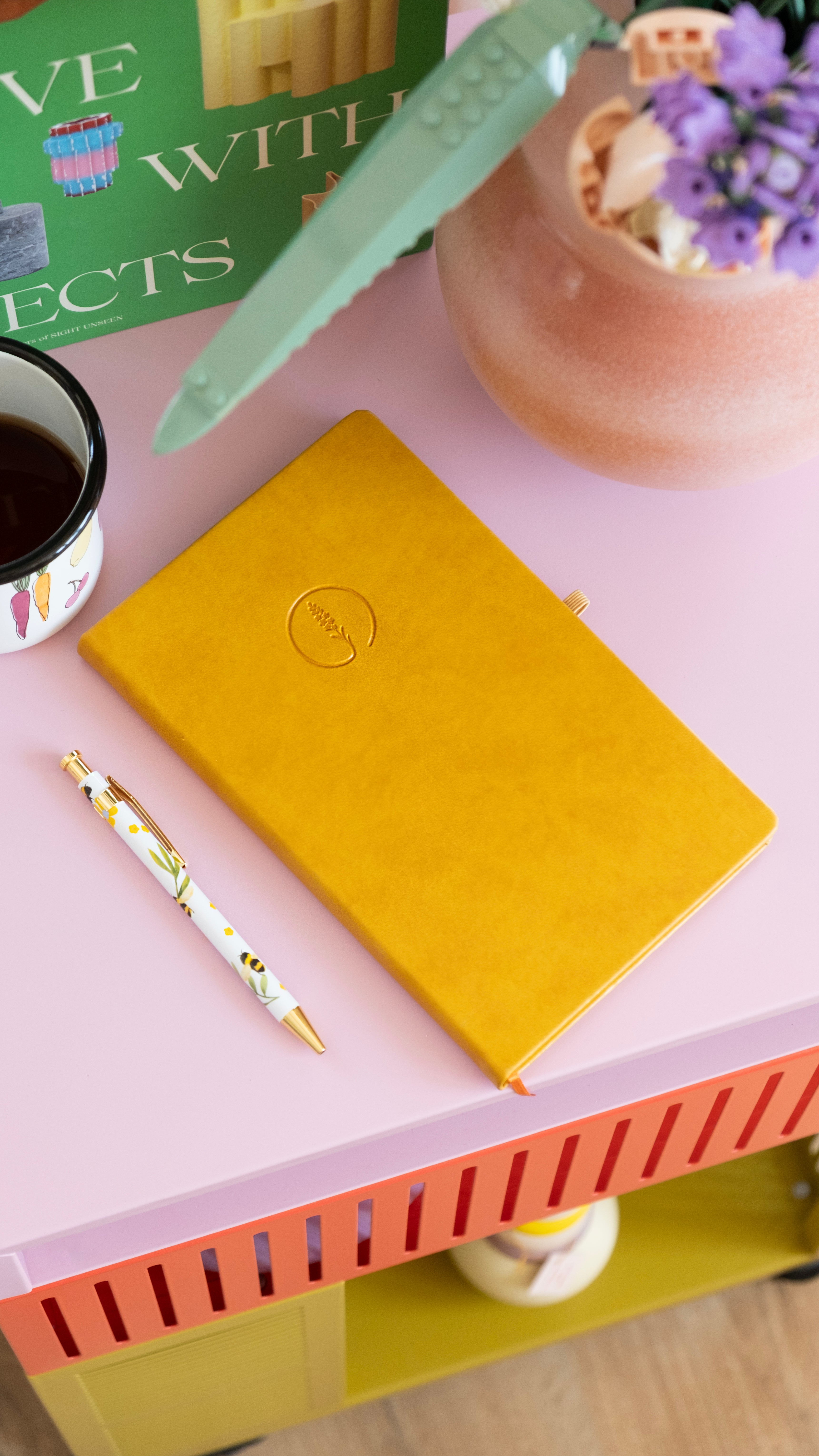 Termo Deri Kaplamalı Defter, Tarihsiz Ajanda, Anı Defteri - Sarı