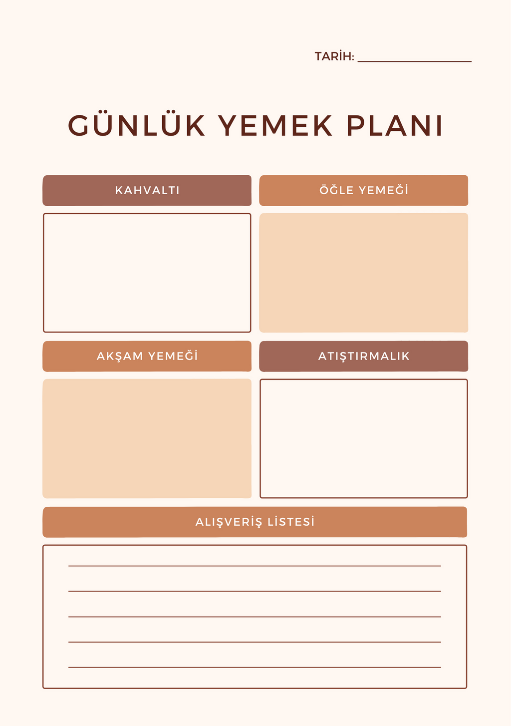Günlük Beslenme ve Ek Gıda Planlayıcı - Masaüstü Planlayıcı