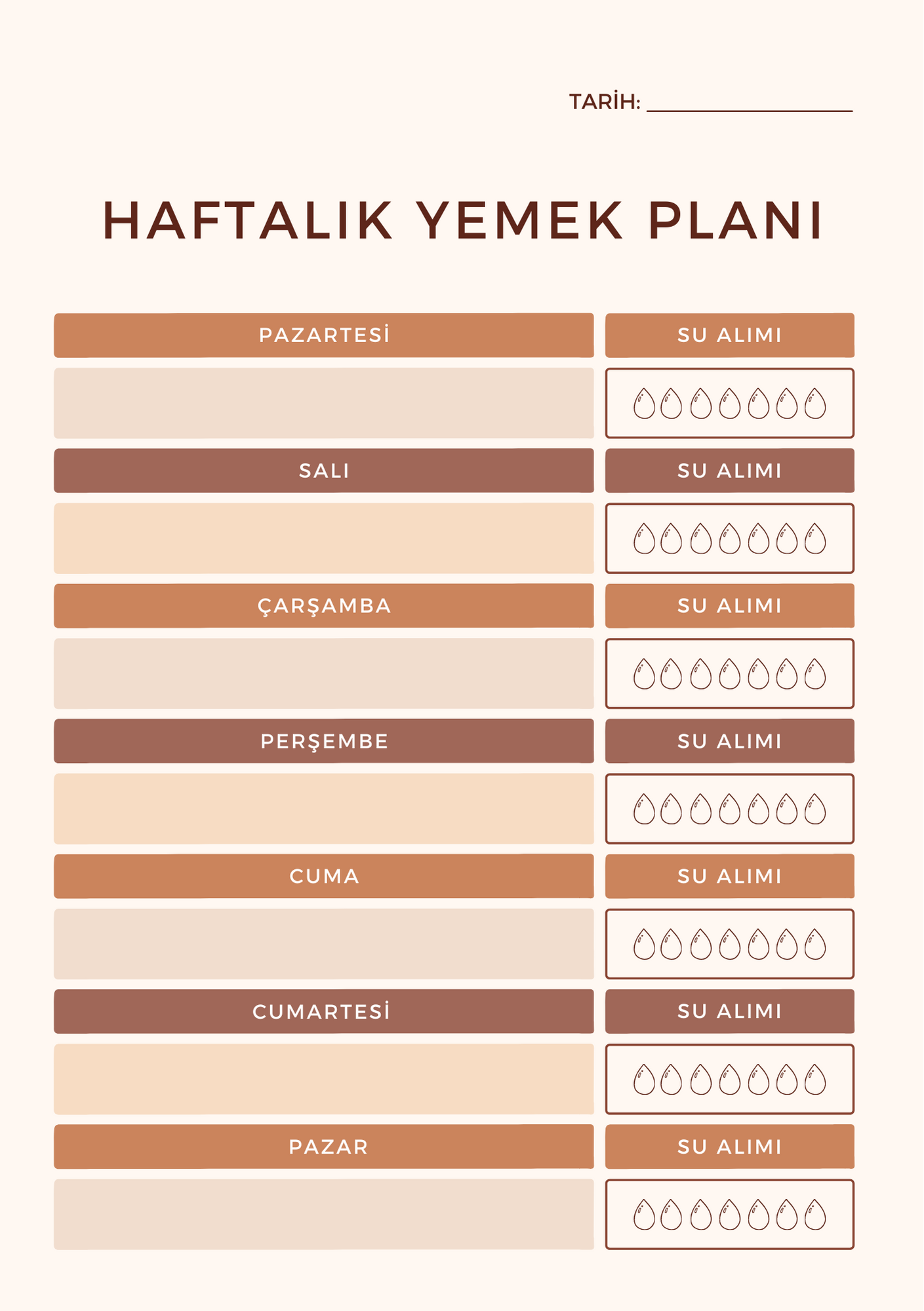 Haftalık Beslenme ve Ek Gıda Planlayıcı - Masaüstü Planlayıcı